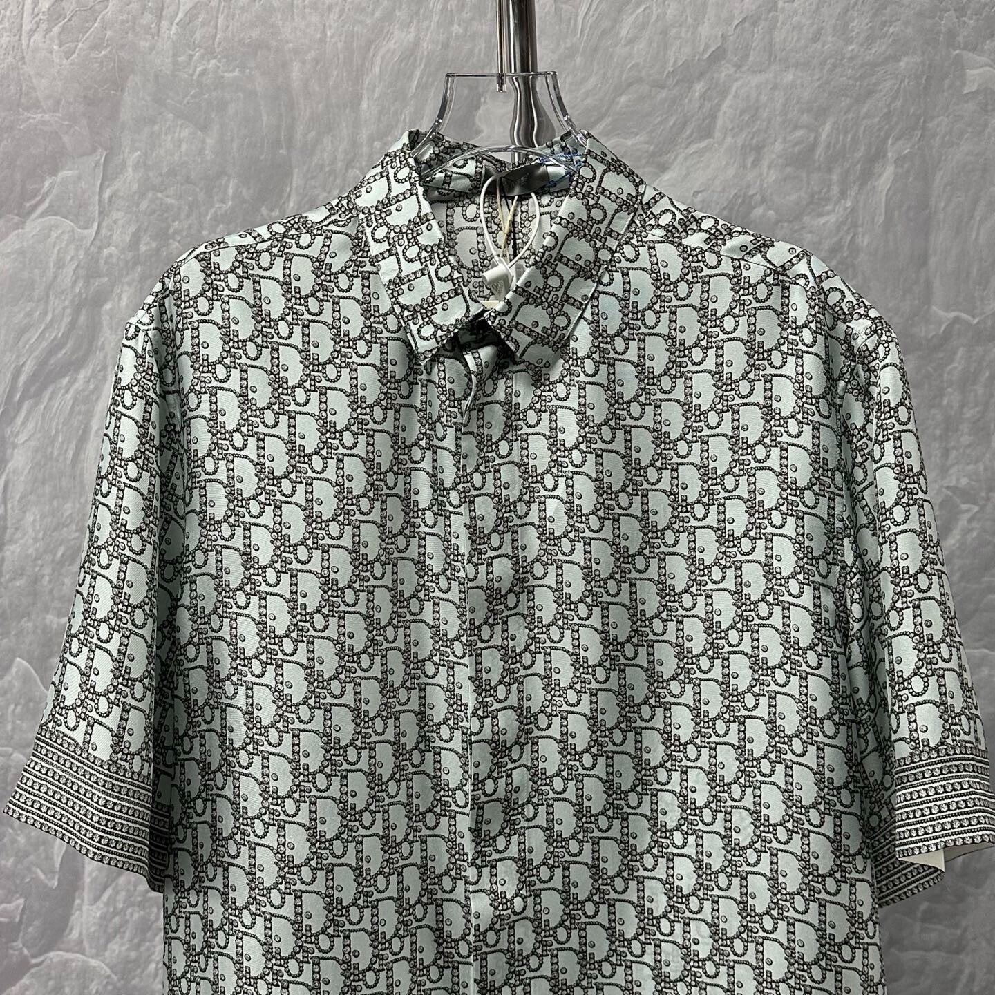 Dior Logo All-Over Print Silk Shirt — front
