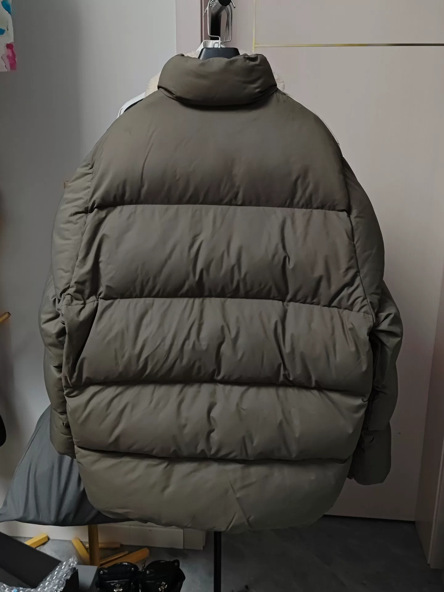 Balenciaga Sportyb Olive Green Puffer Jacket — front