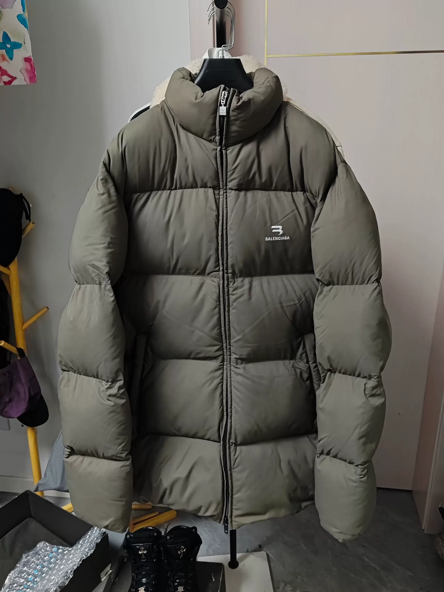 Balenciaga Sportyb Olive Green Puffer Jacket