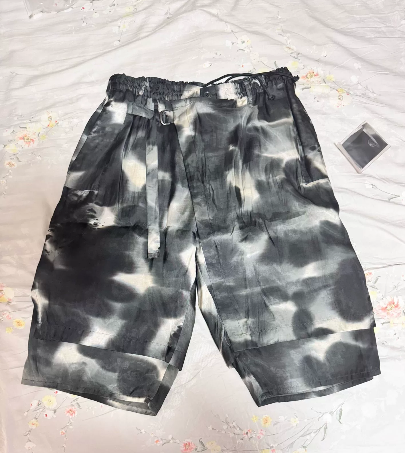 Yohji Yamamoto 14ss Ink Silk Shorts — front