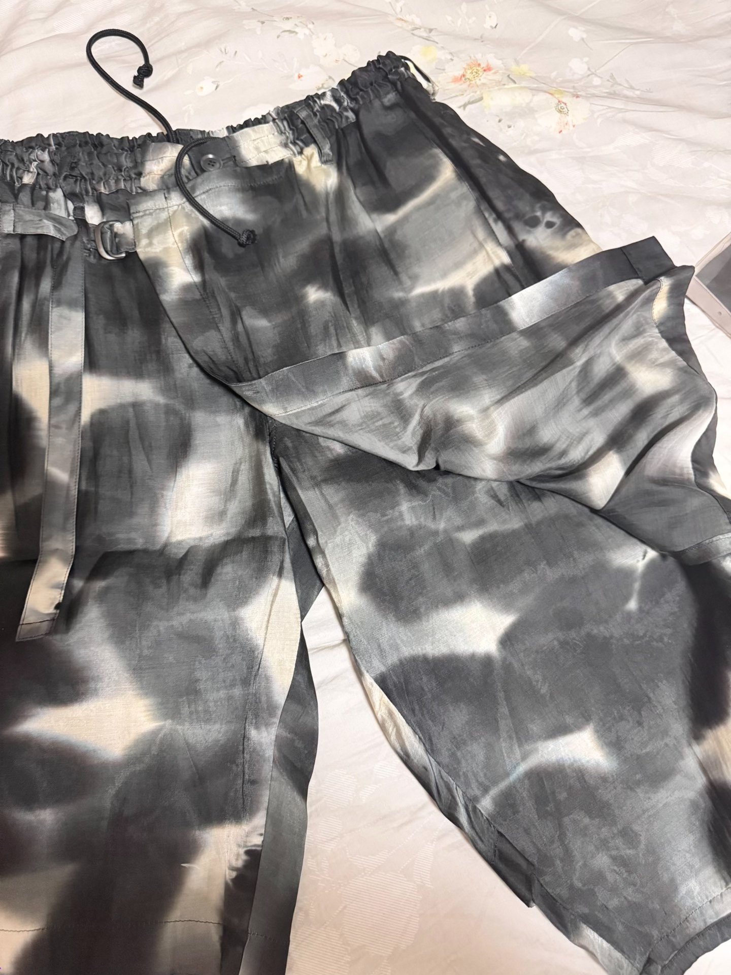 Yohji Yamamoto 14ss Ink Silk Shorts — back