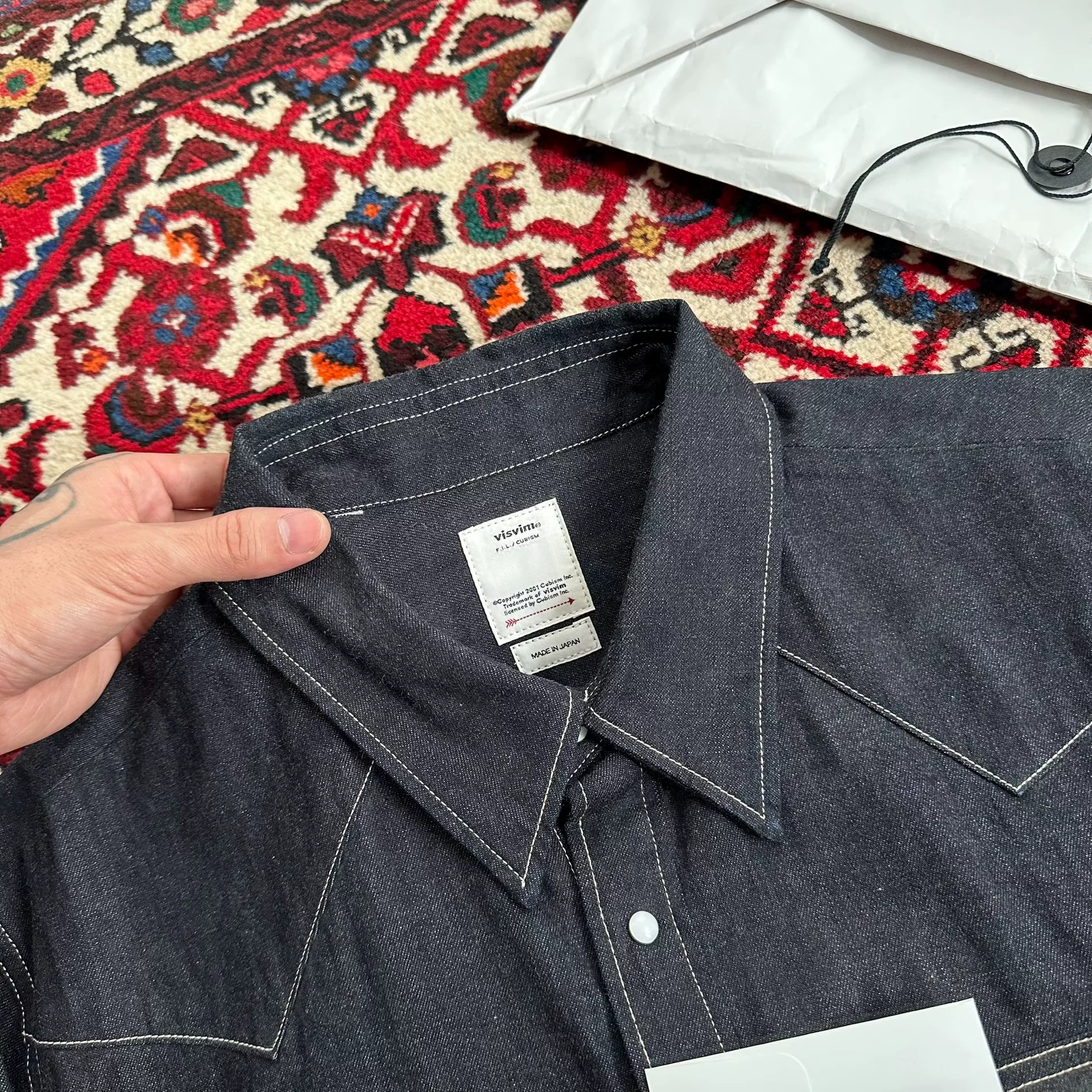 Visvim 23SS Mud Overdye Shirt 4 — label