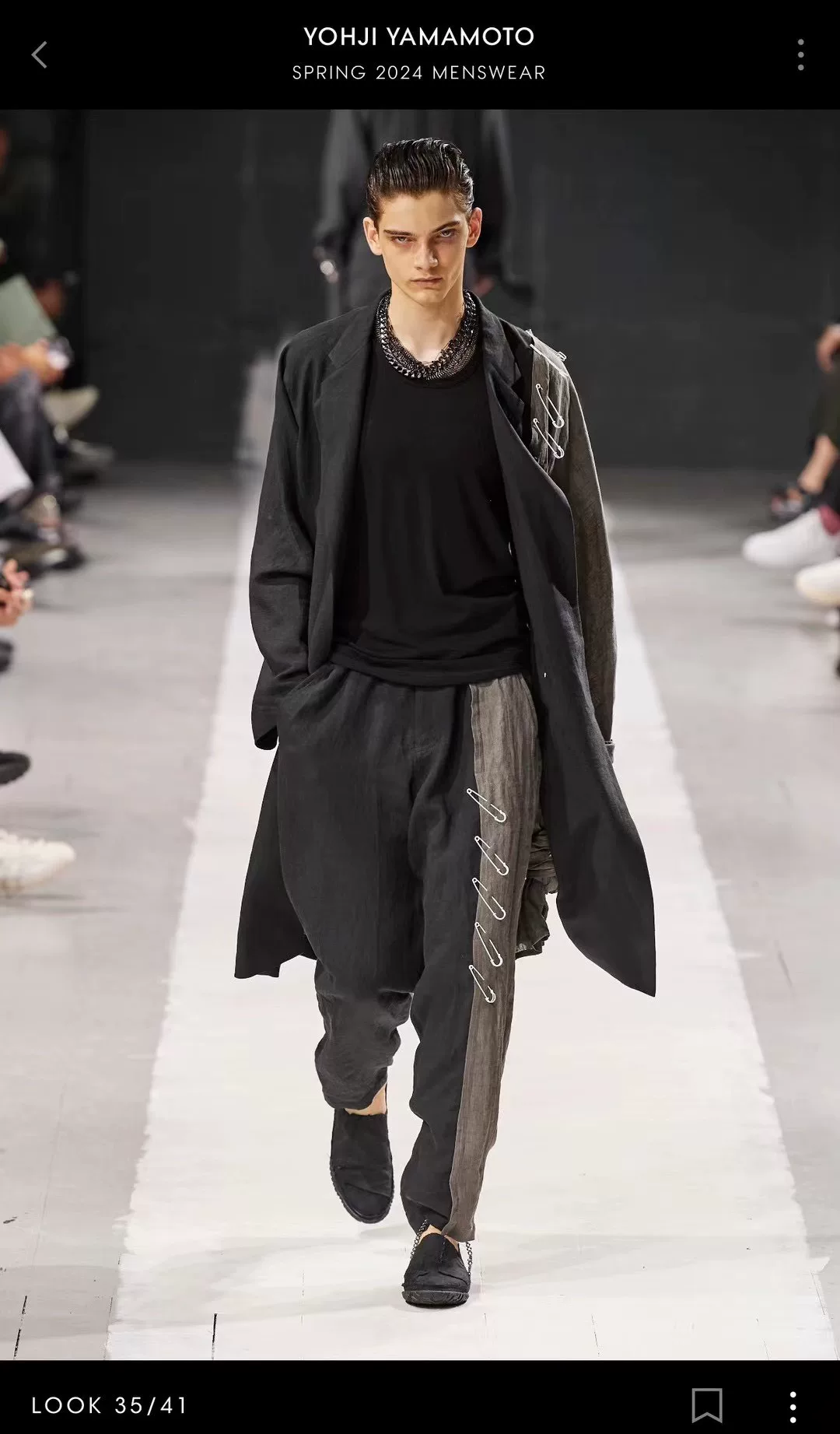 Yohji Yamamoto 24SS Safety Pin Coat — back