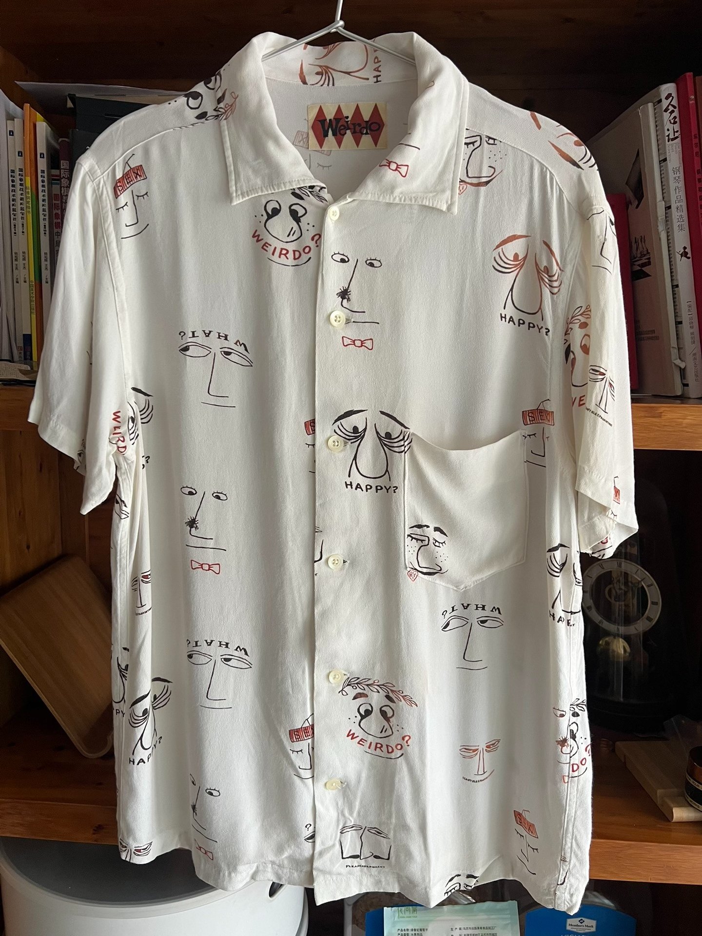 Weido White Print Short-Sleeve Shirt