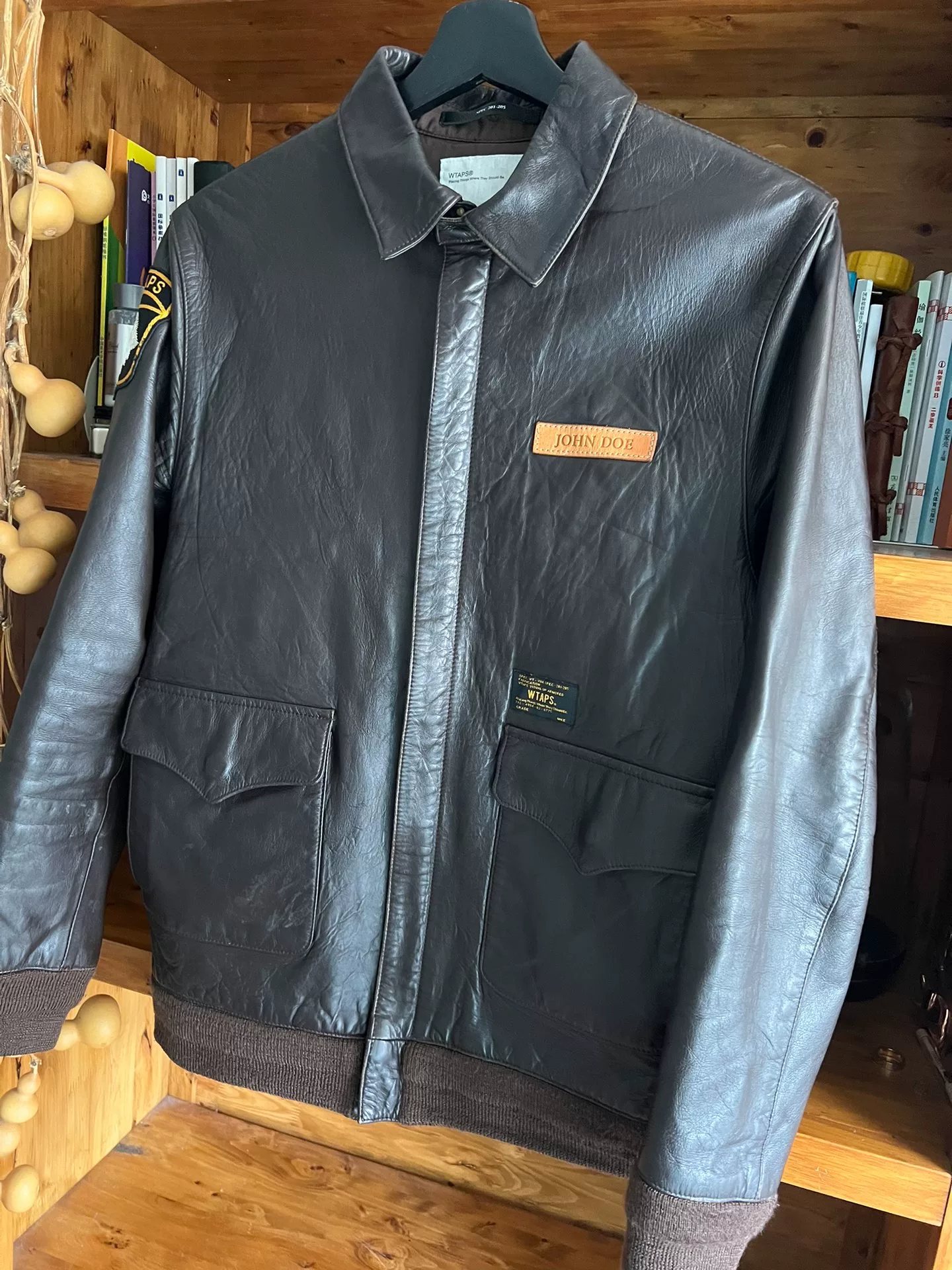 WTAPS A2 Sheepskin Leather Jacket — detail
