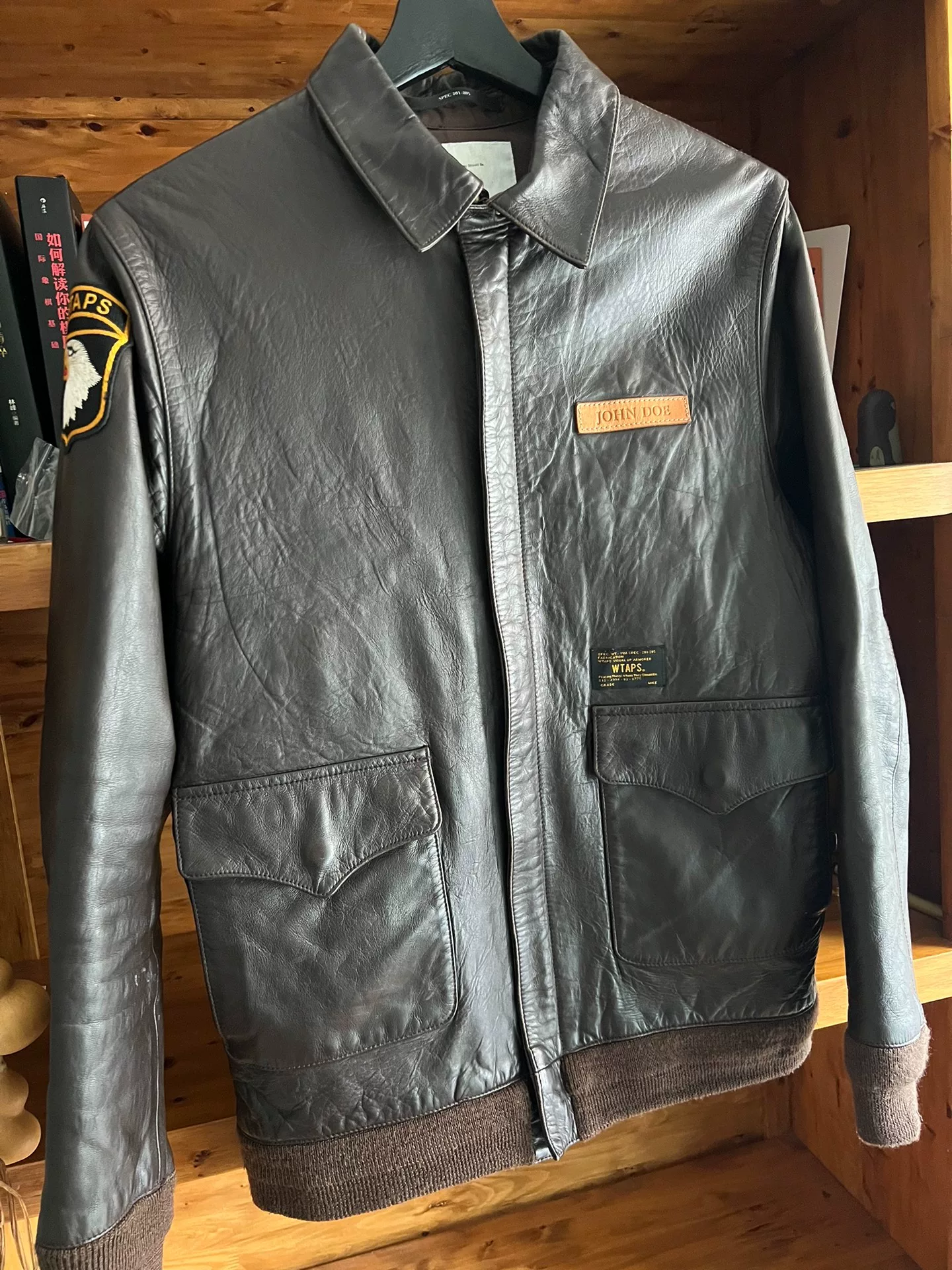 WTAPS A2 Sheepskin Leather Jacket — front