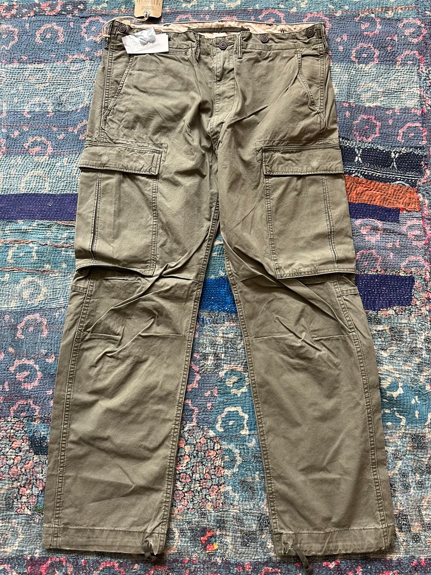 RRL Olive Green Cargo Work Pants