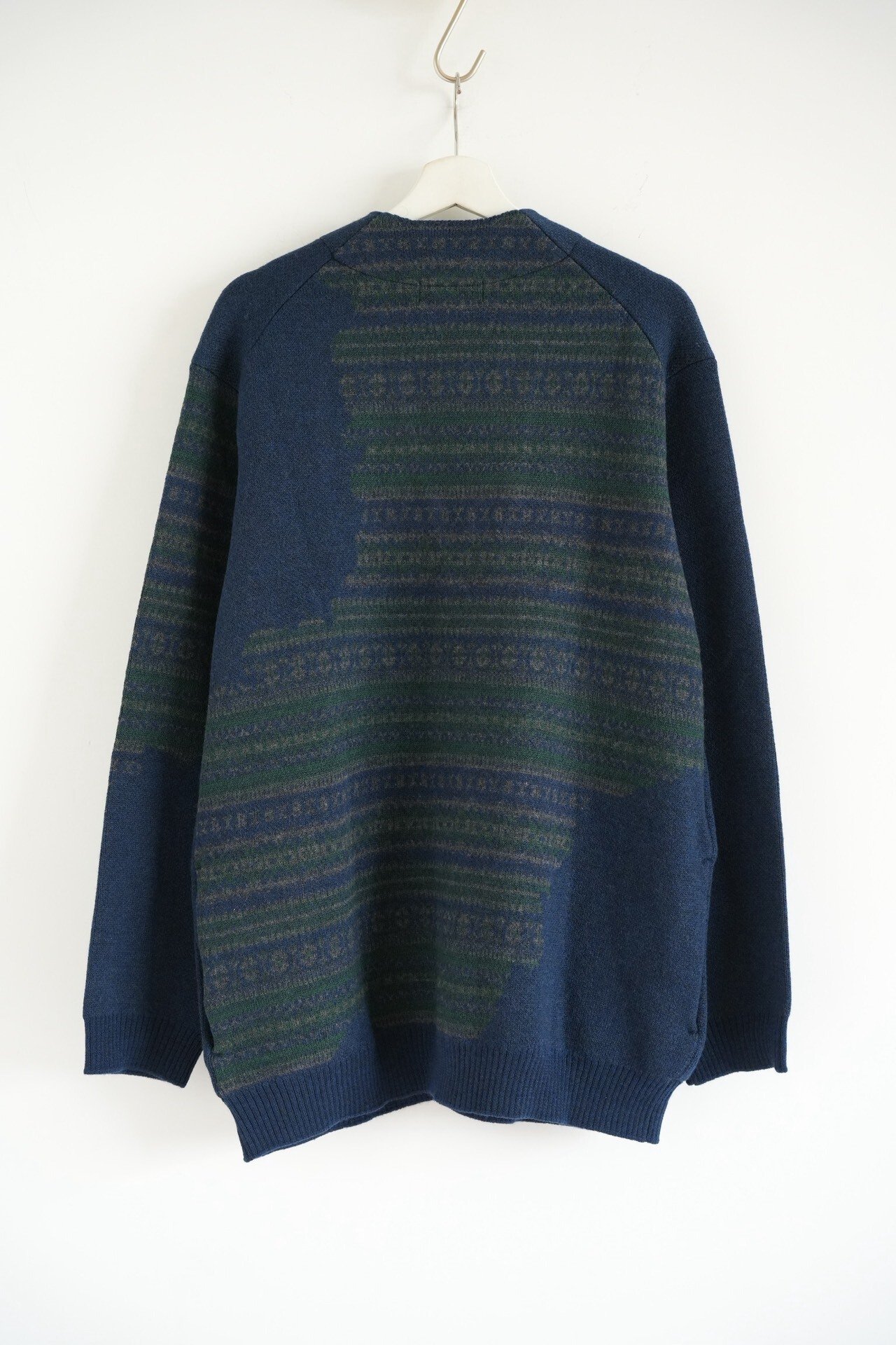 Yohji Yamamoto 24AW Blue-Green Stripe Cardigan — front