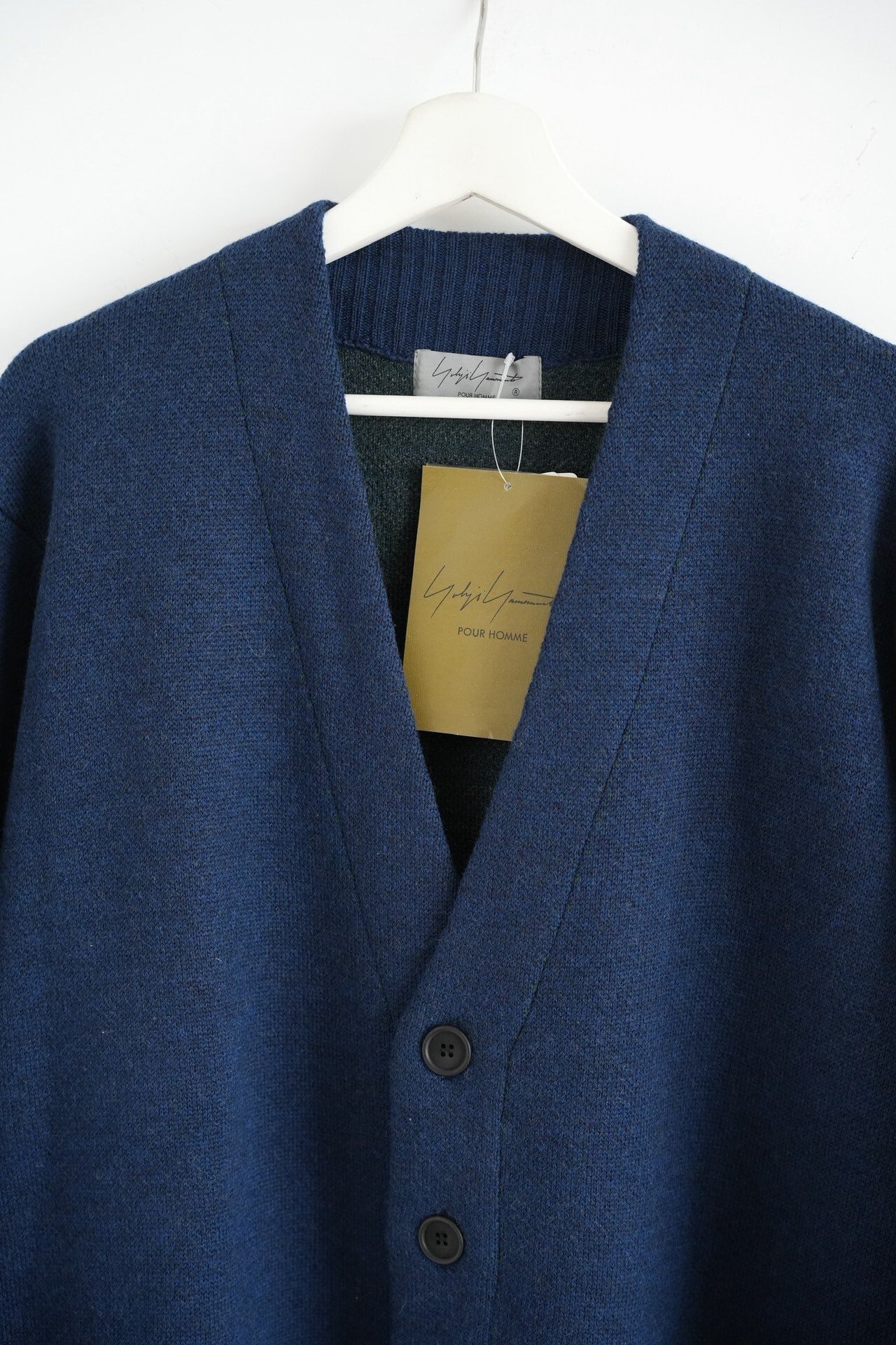 Yohji Yamamoto 24AW Blue-Green Stripe Cardigan — detail