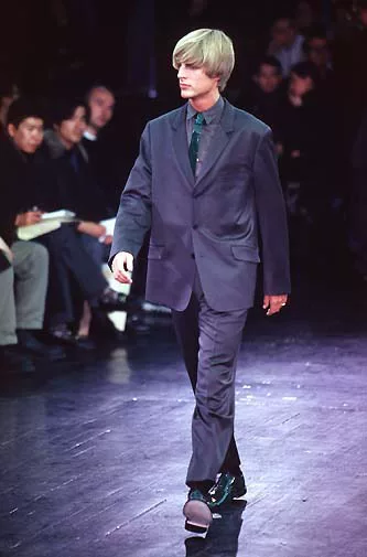Yohji Yamamoto 97AW 3B Sheen Blazer — detail