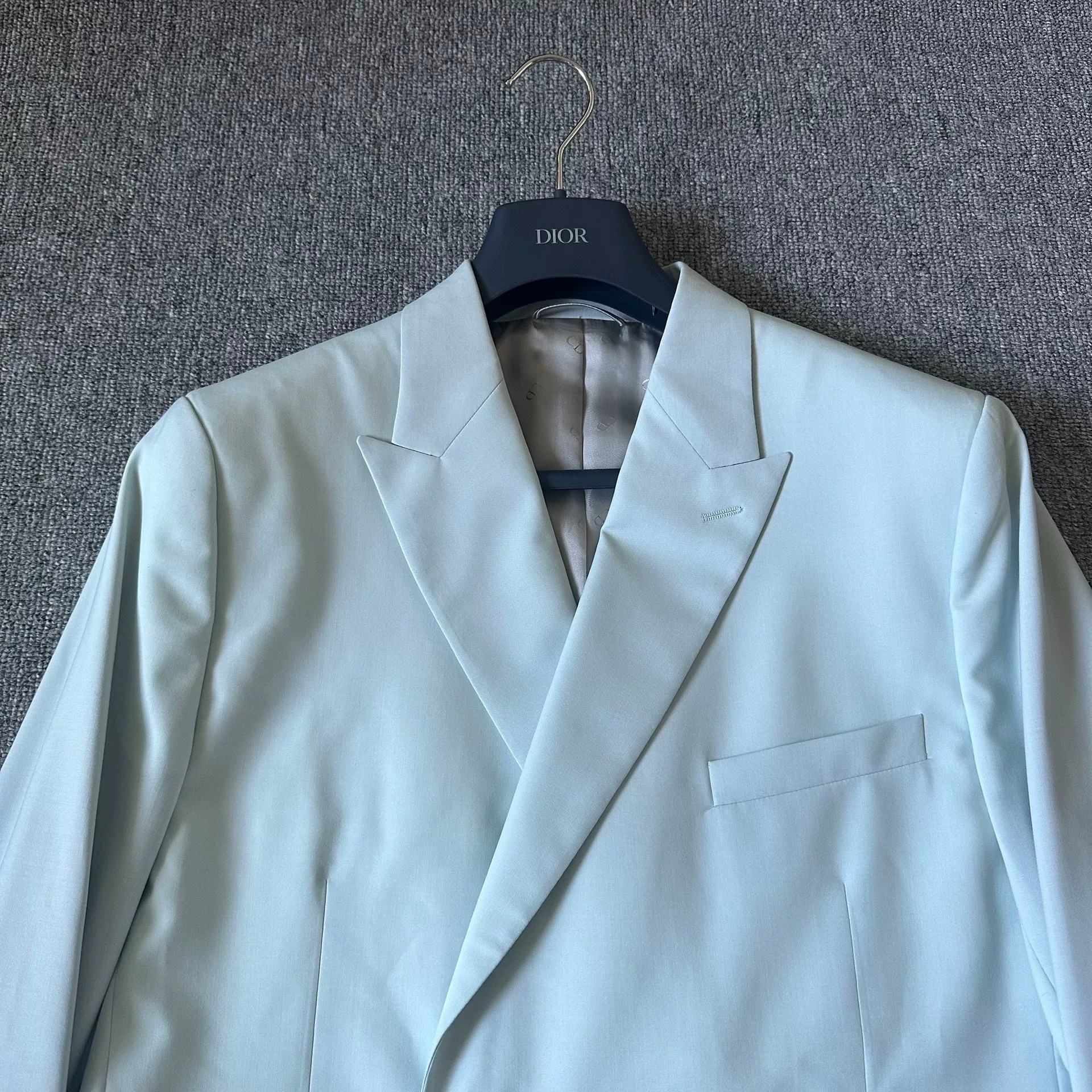 Dior Light Blue Double-Breasted Wool Suit — front