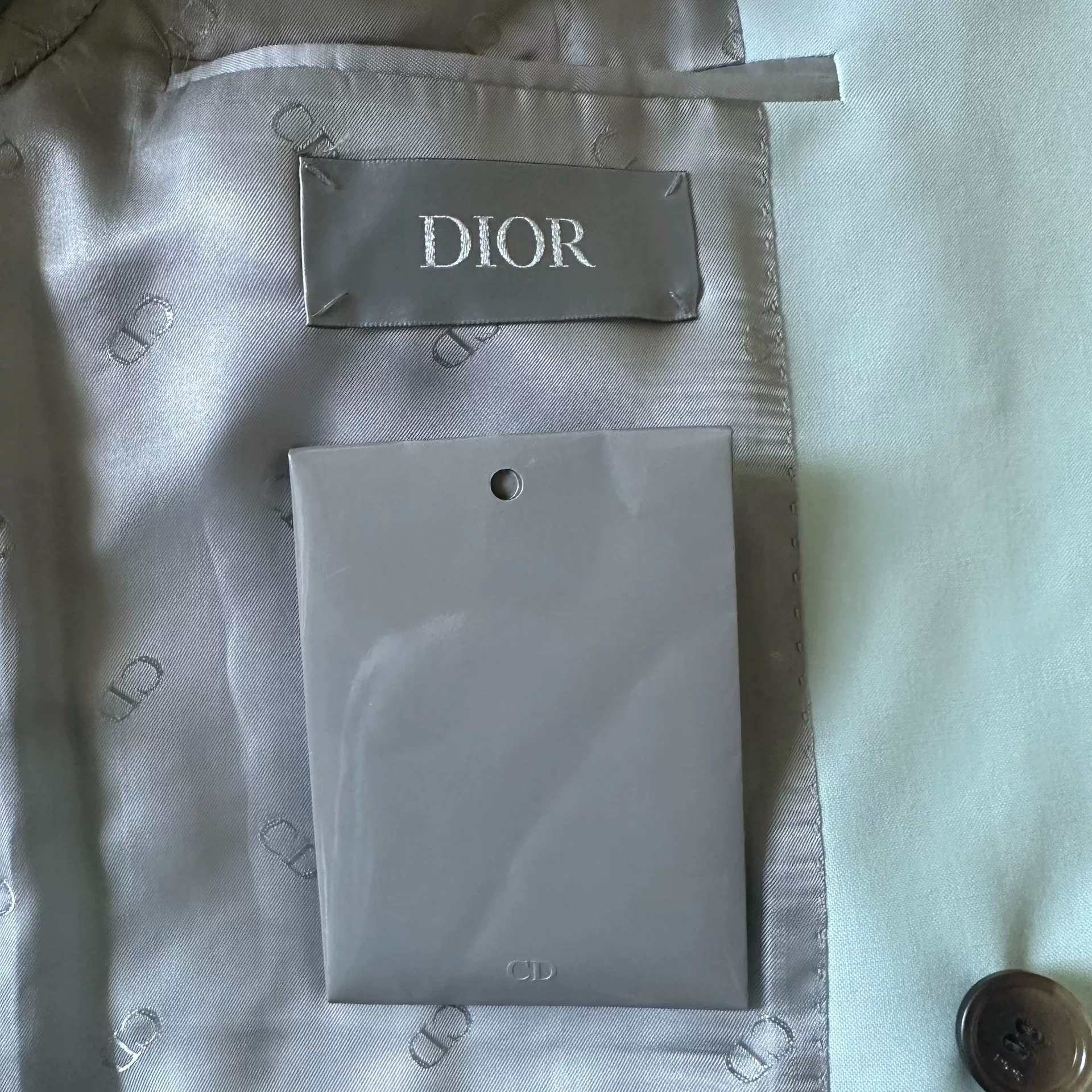Dior Light Blue Double-Breasted Wool Suit — back