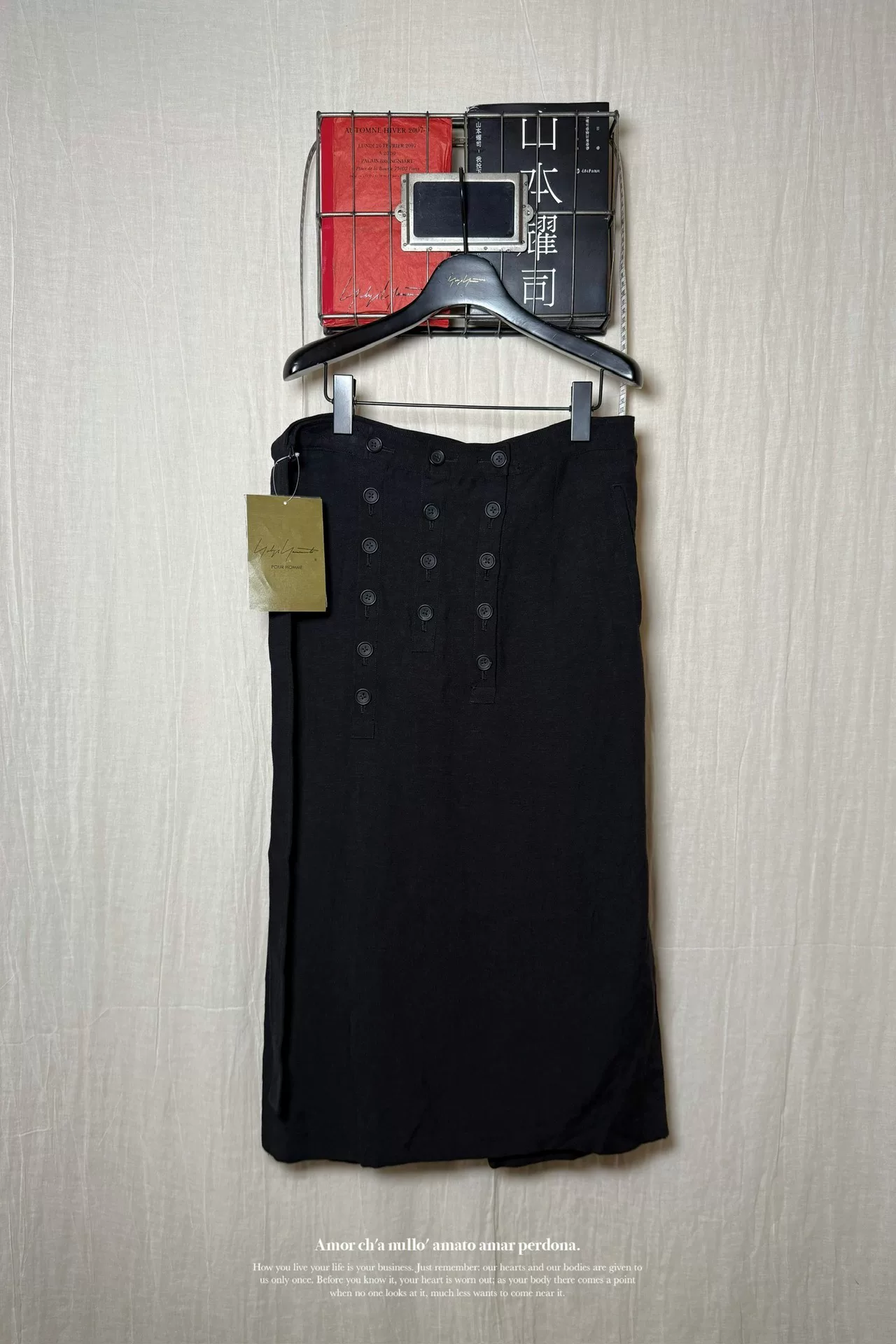 Yohji Yamamoto 24SS Pin Wrap Skirt — front