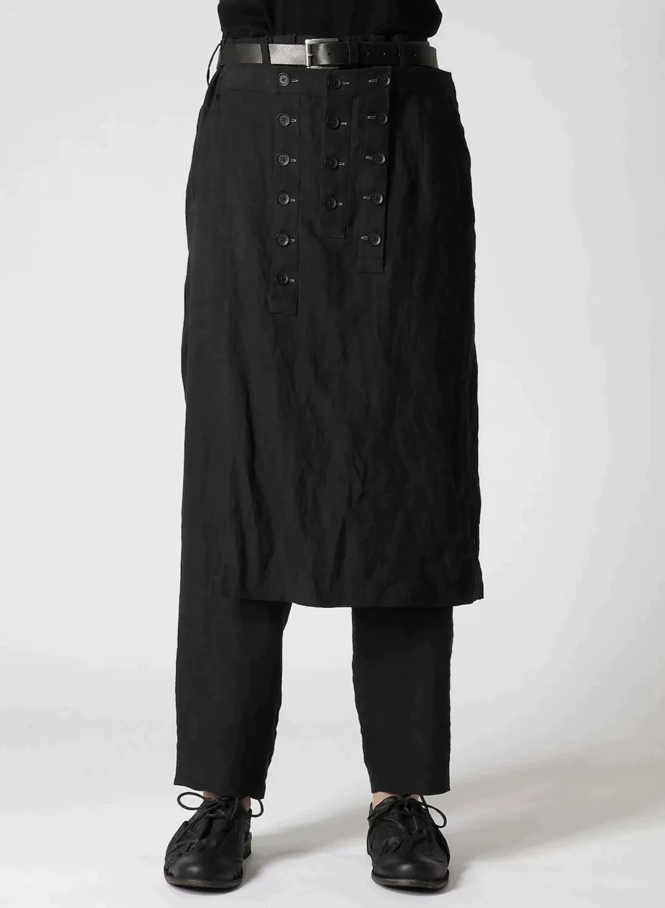 Yohji Yamamoto 24SS Pin Wrap Skirt — label
