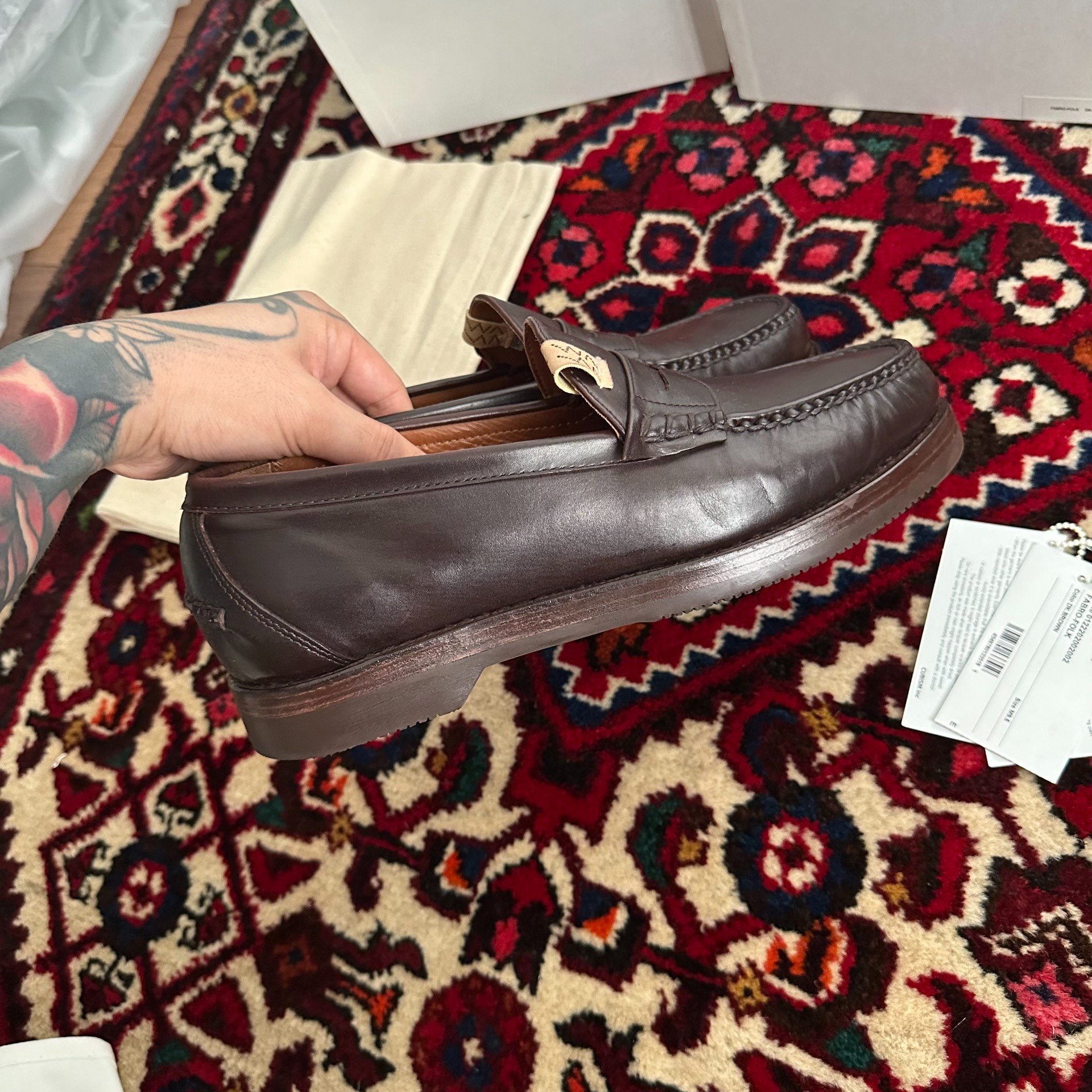 visvim FABRO-FOLK Leather Loafers — back