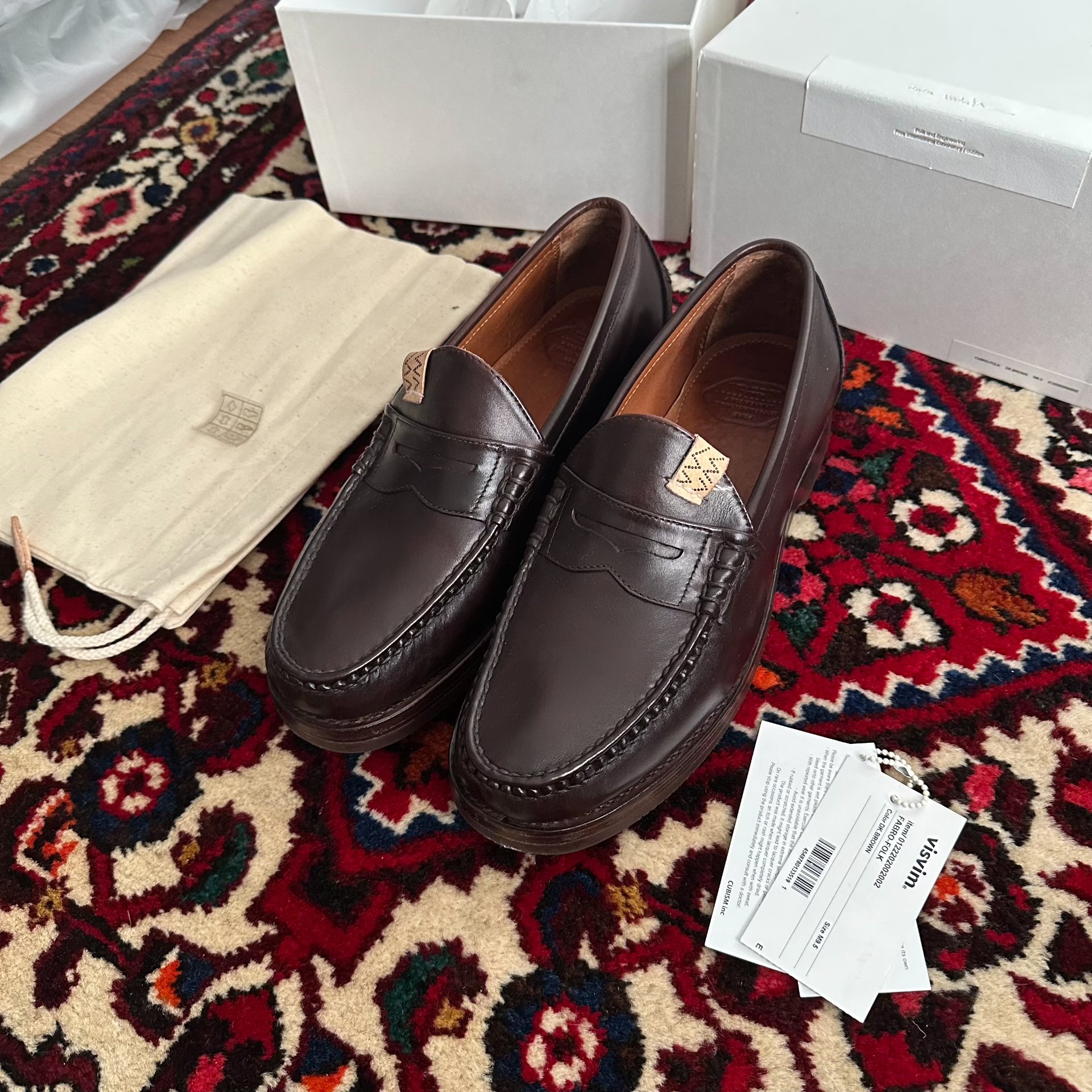 visvim FABRO-FOLK Leather Loafers — front
