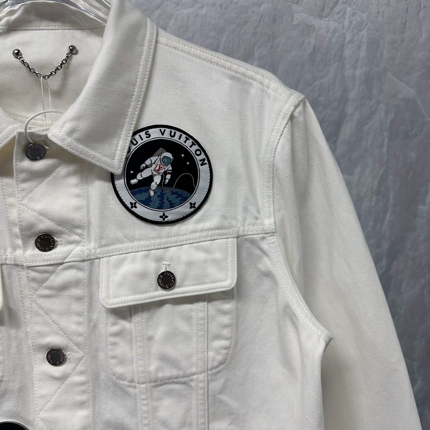 Louis Vuitton Astronaut Embroidered Denim Jacket — detail