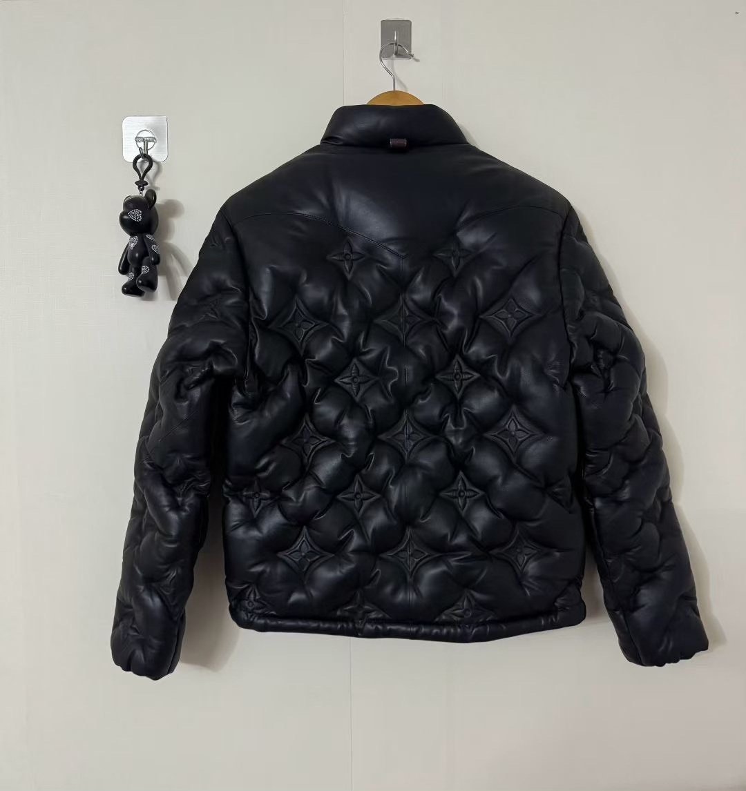 Louis Vuitton Lambskin Embossed Puffer Jacket — front