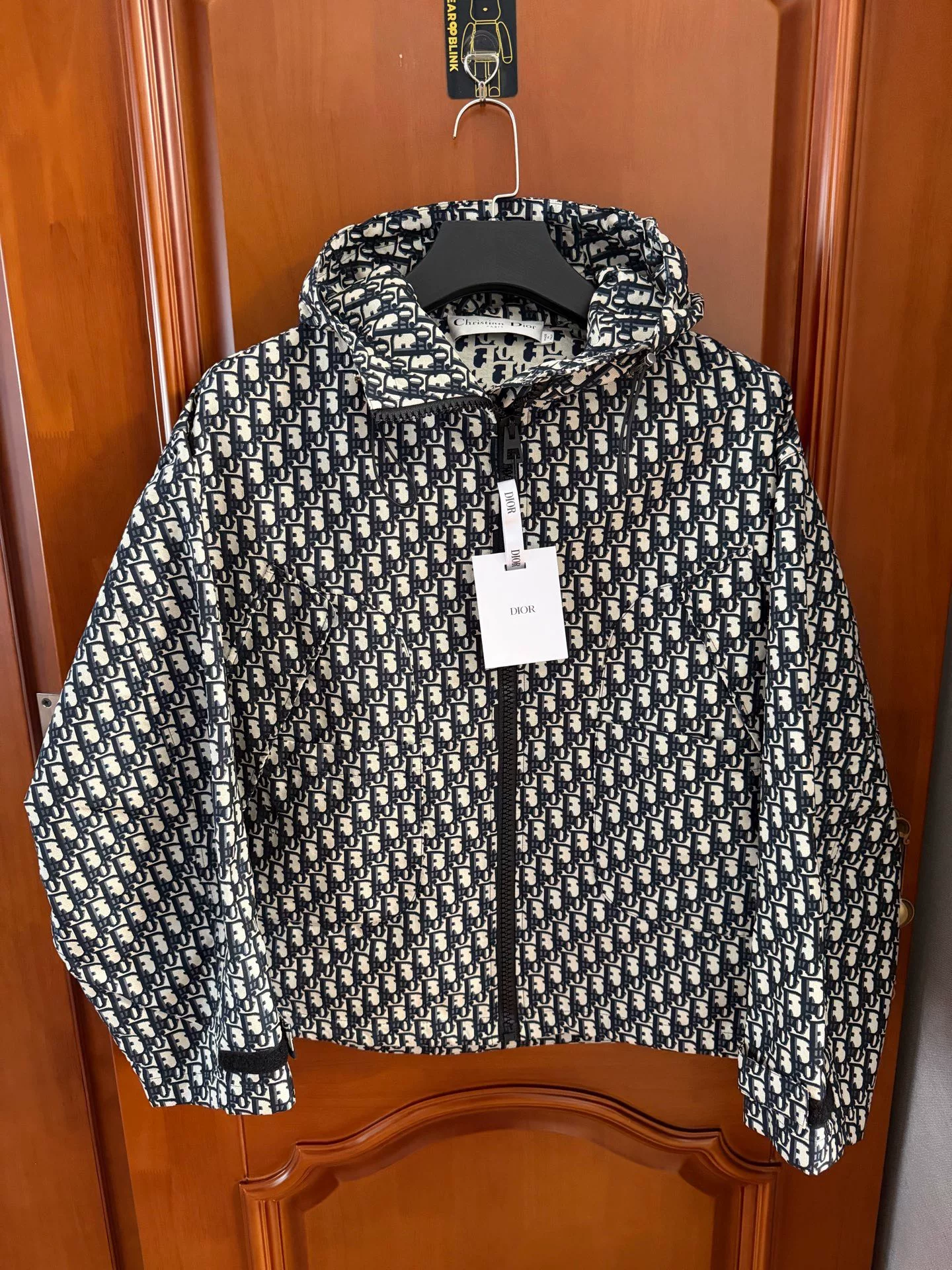 Dior Full Logo Zip-Up Hooded Jacket