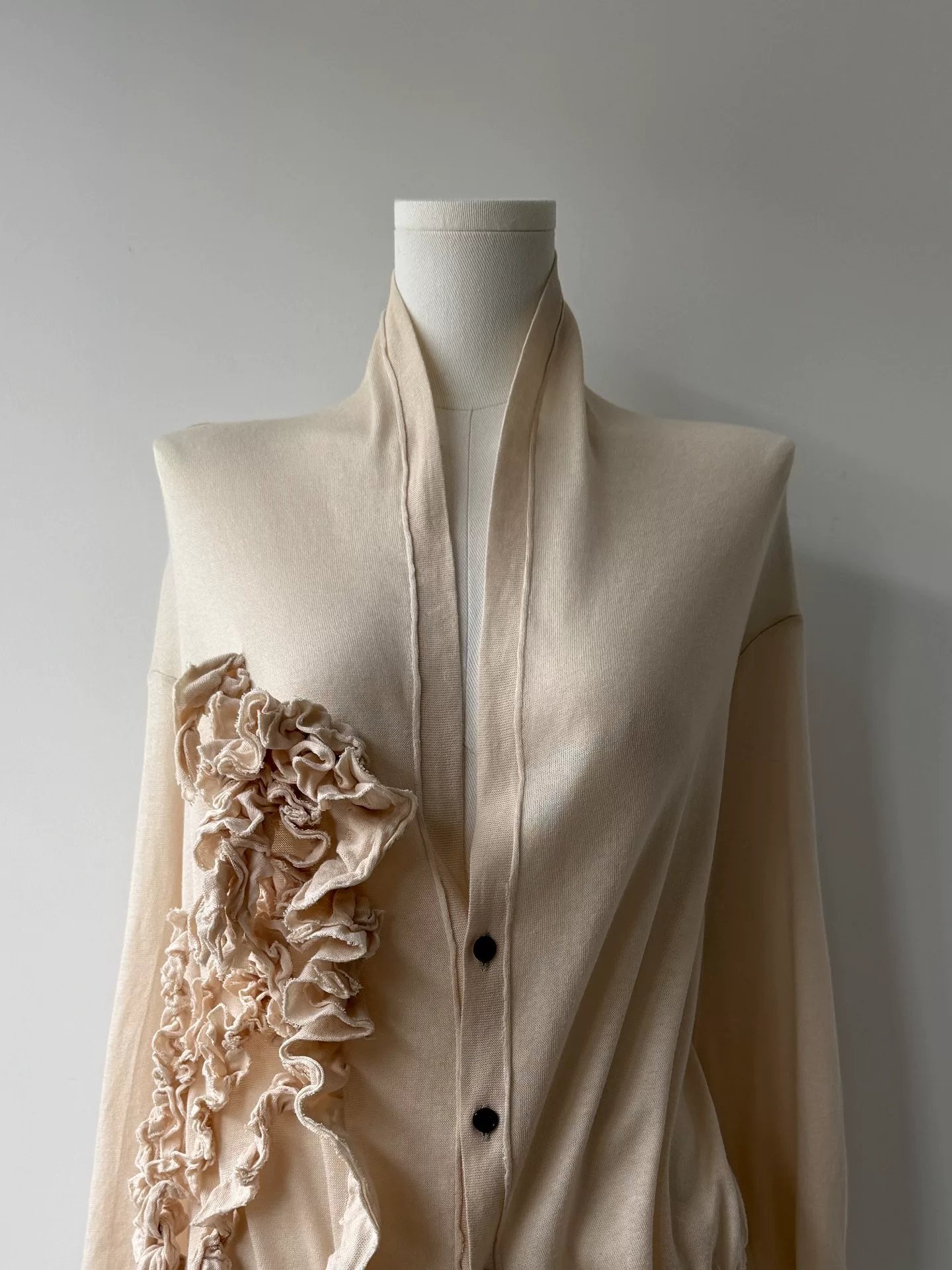 Yohji Yamamoto Y's 21SS Ruffled Knit Cardigan — front