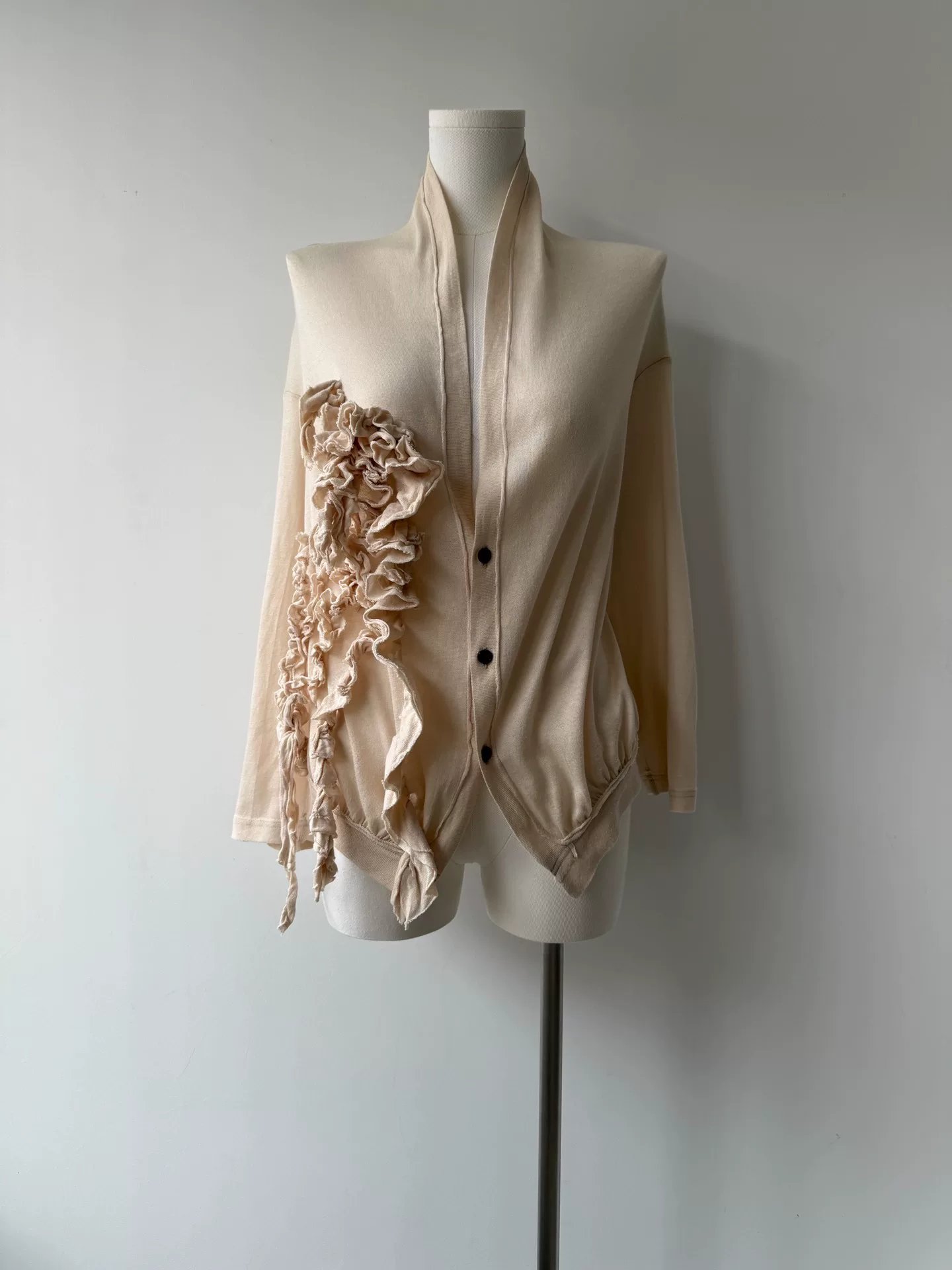 Yohji Yamamoto Y's 21SS Ruffled Knit Cardigan — label
