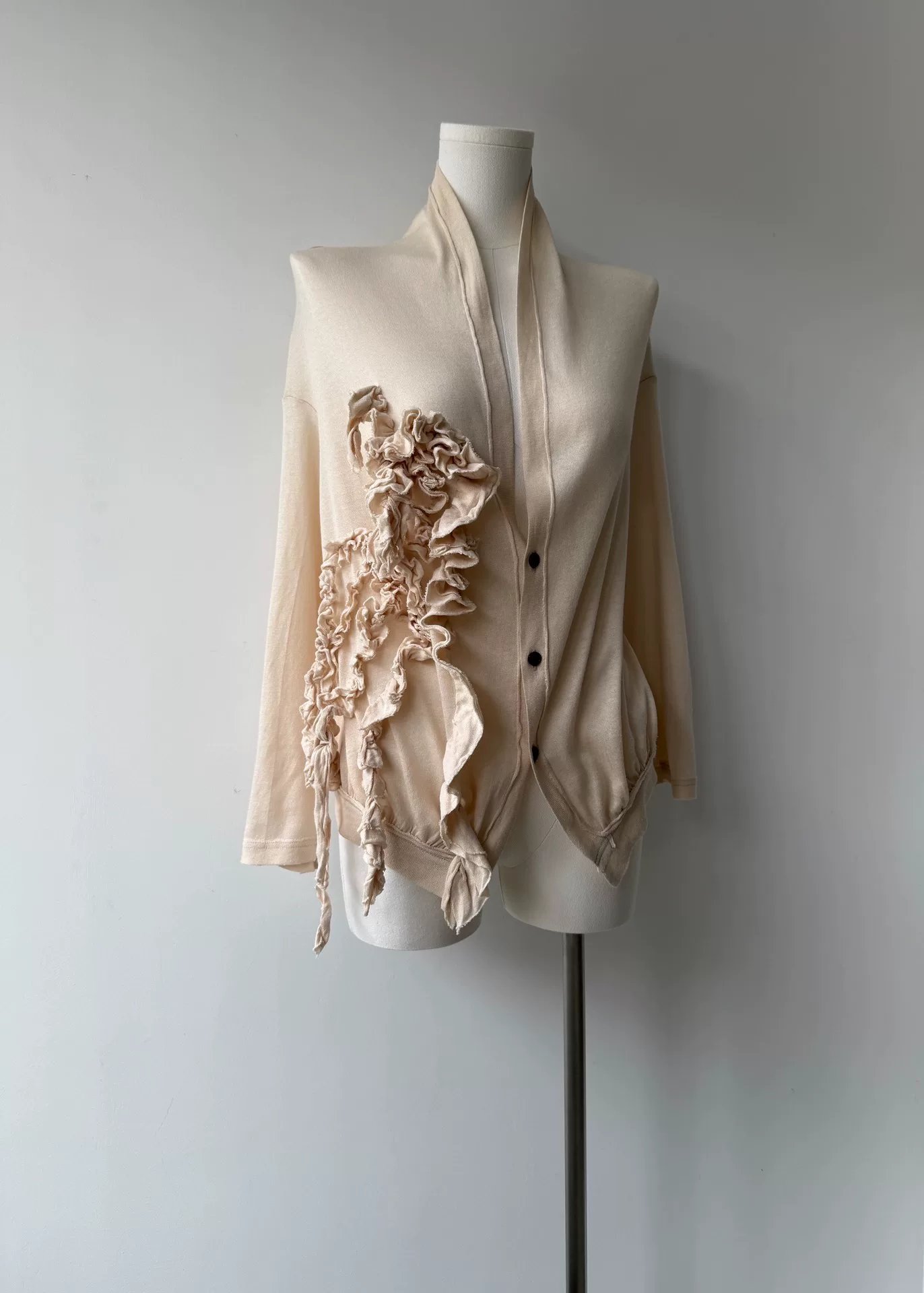 Yohji Yamamoto Y's 21SS Ruffled Knit Cardigan — back