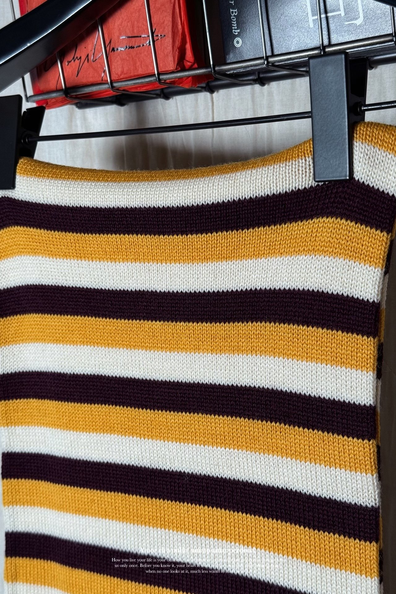 Yohji Yamamoto 1997AW Striped Scarf — label