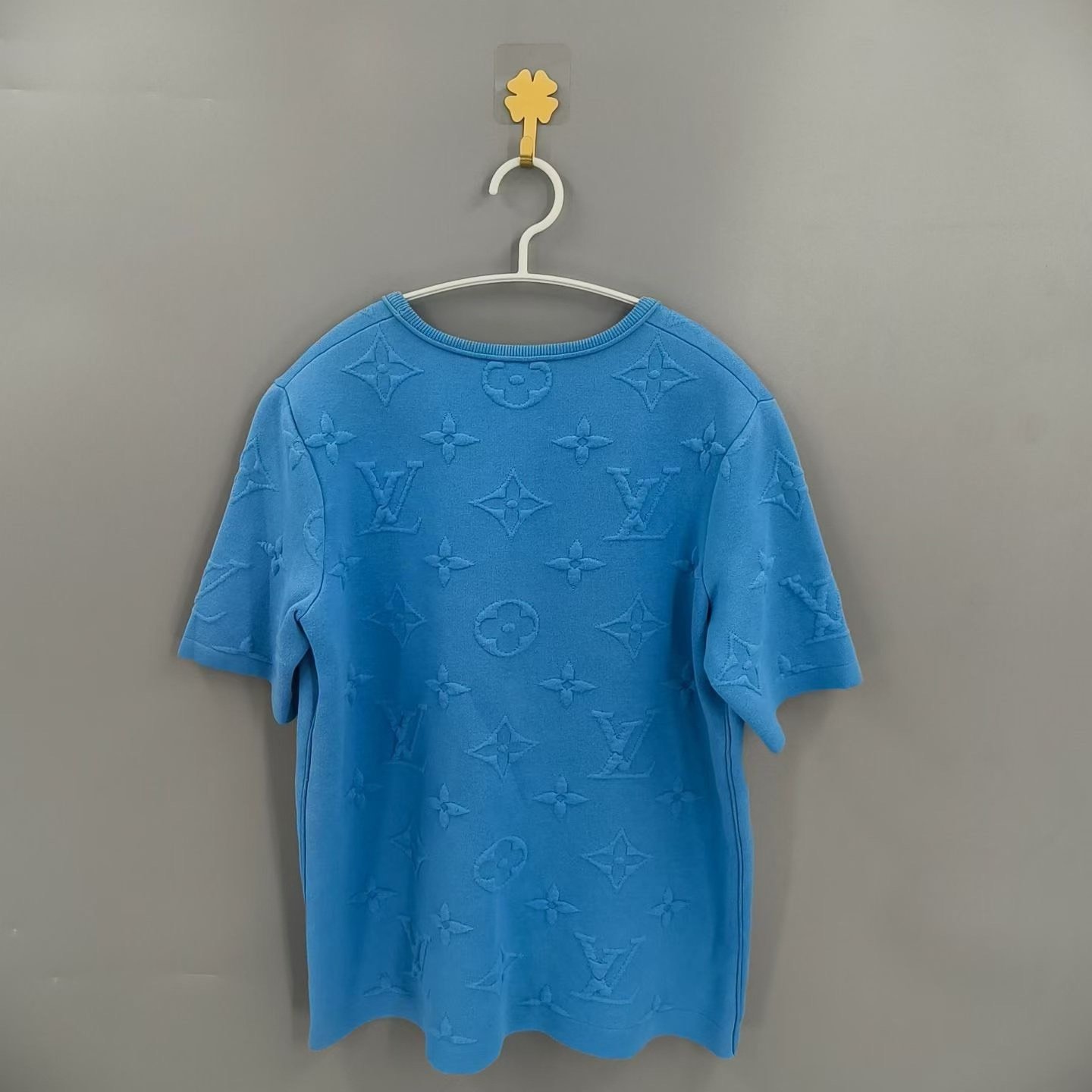 Louis Vuitton New Sky Blue Embossed Short Sleeve — front