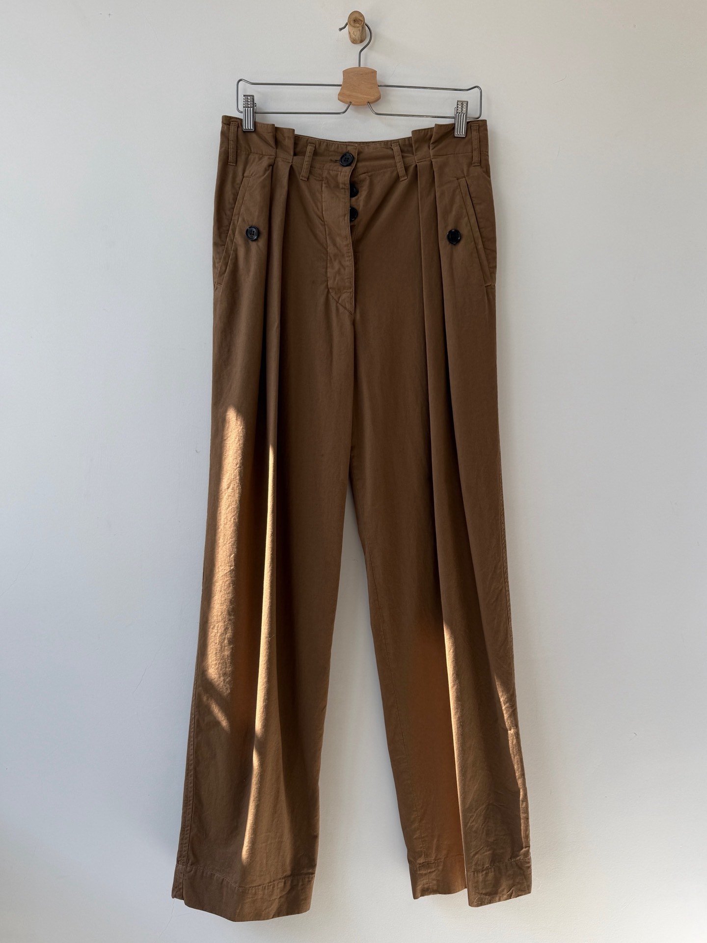 Dries Van Noten Pleated Cotton Trousers
