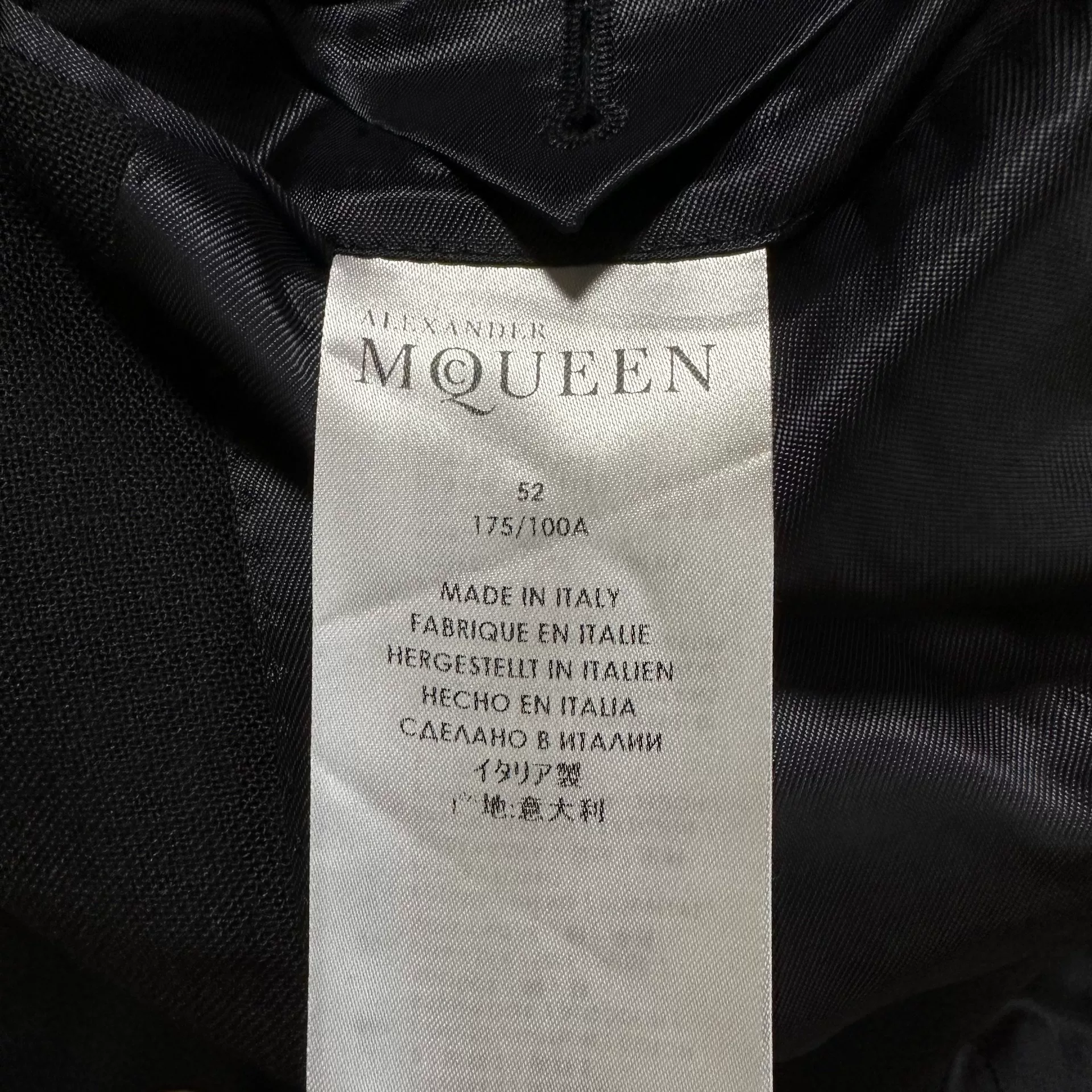 Alexander McQueen 15ss Checkered Blazer — label