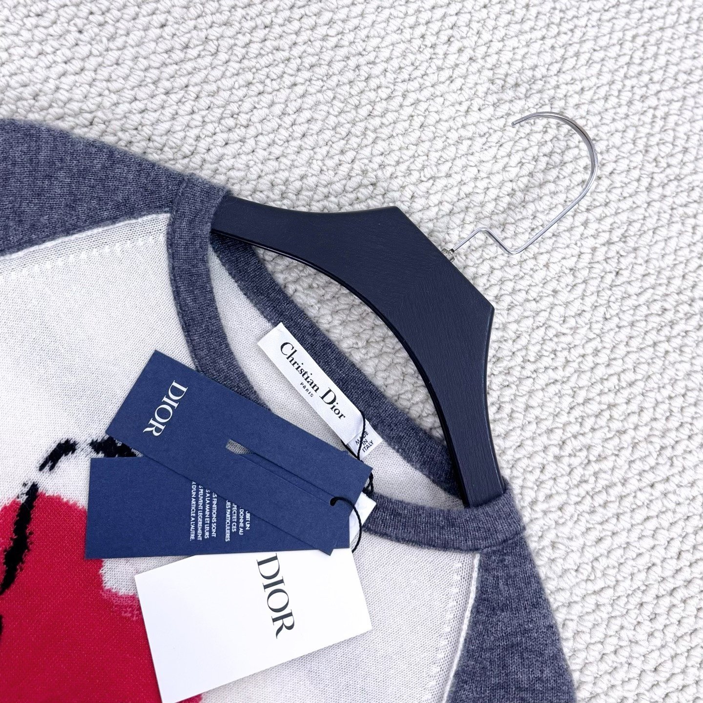 Dior Love Hourglass Slogan Cashmere Sweater — detail