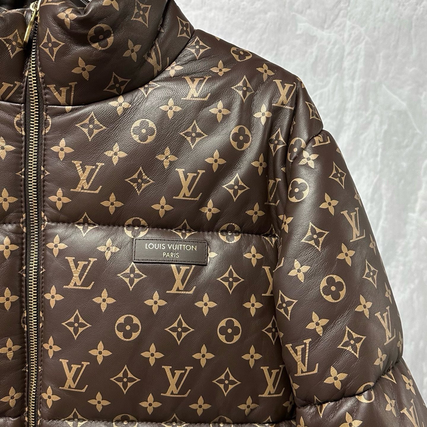 Louis Vuitton SS26 Monogram Puffer Jacket — detail