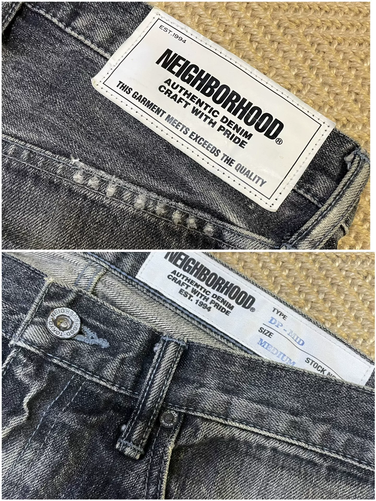 NEIGHBORHOOD 19AW Slash Patch Jeans — back