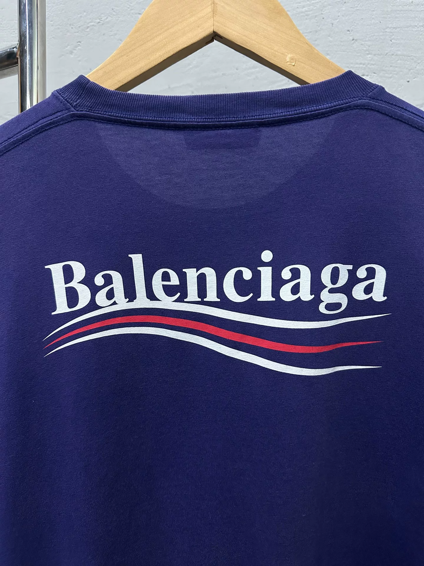 Balenciaga Cola Logo Purple T-shirt — label