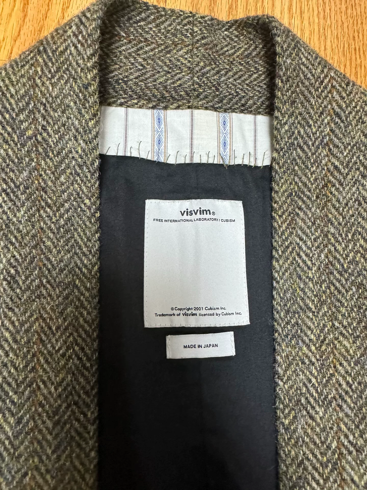 visvim 16AW Sanjuro JKT Harris Tweed — detail