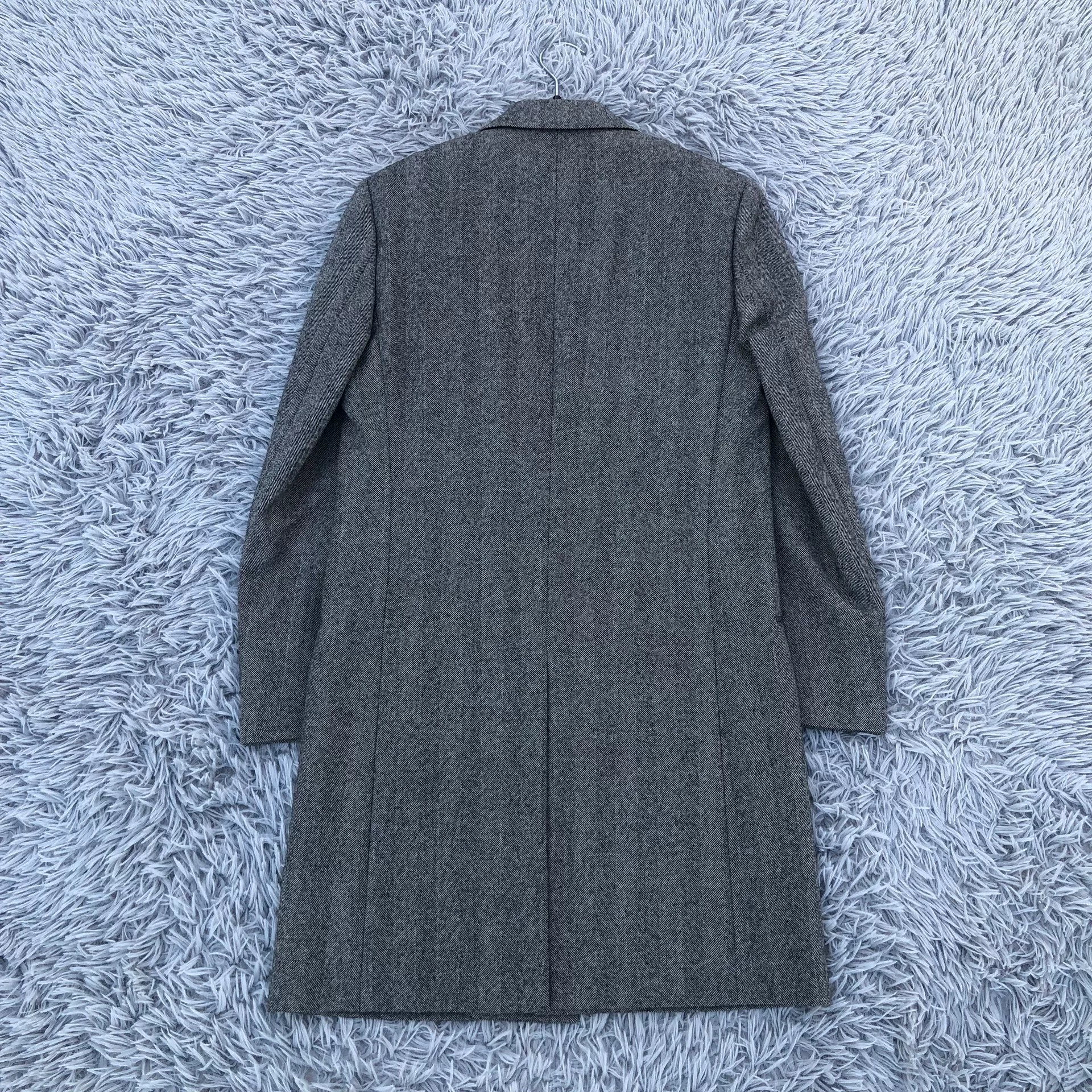 Saint Laurent Herringbone Wool Coat — back