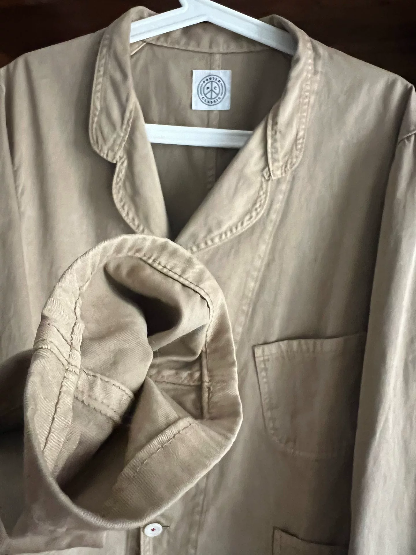 Porter Classic Vintage Washed Beige Utility Jacket — back