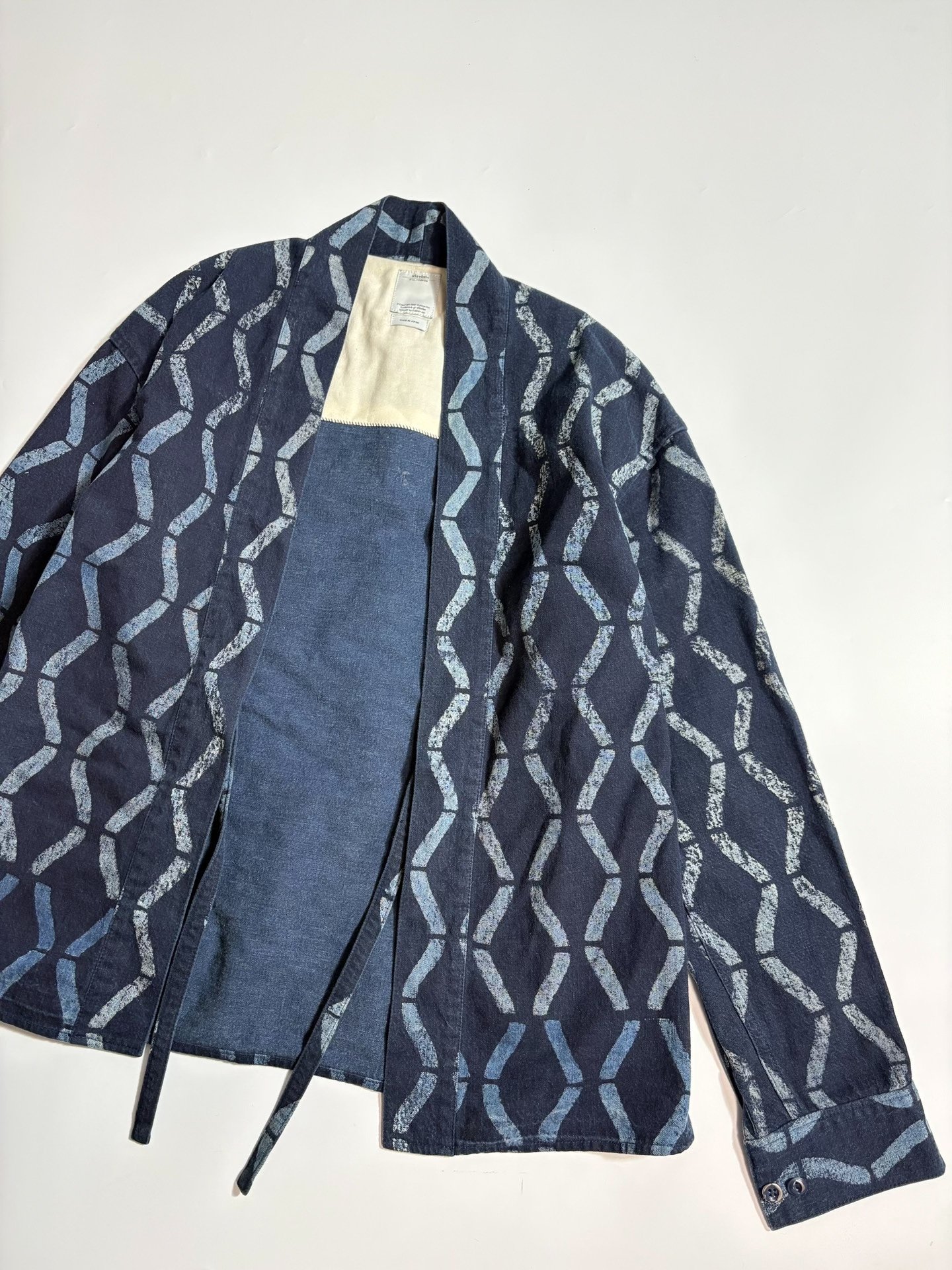 VISVIM LHAMO BAMBOO Indigo Robe Jacket — front
