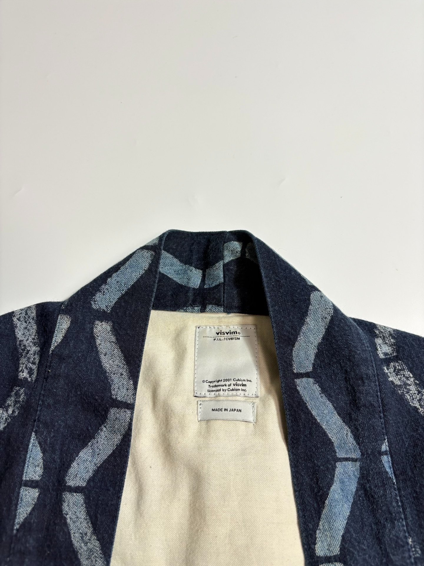 VISVIM LHAMO BAMBOO Indigo Robe Jacket — detail