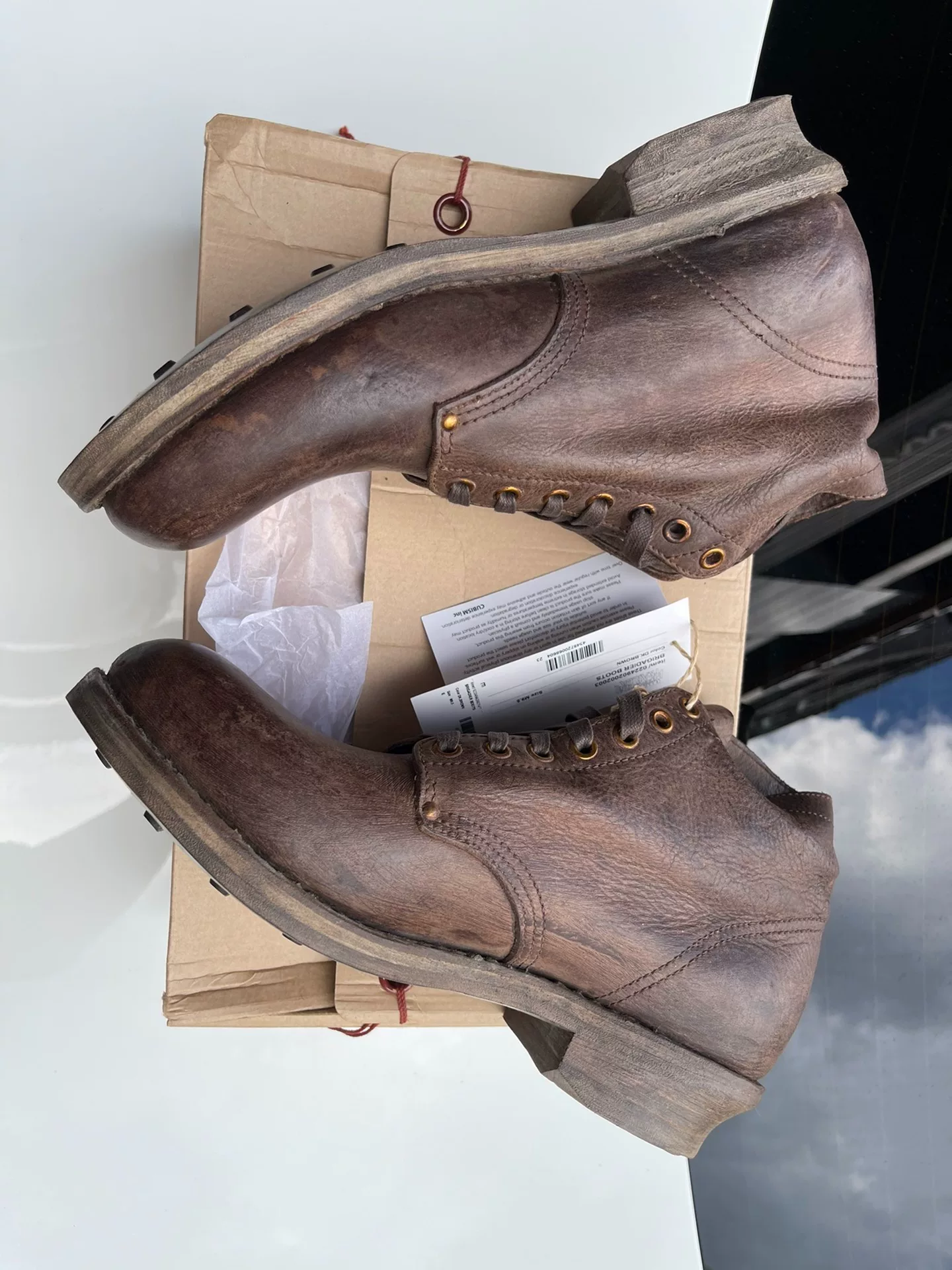 VISVIM 24SS ICT 7-Eyelet Leather Boots — label