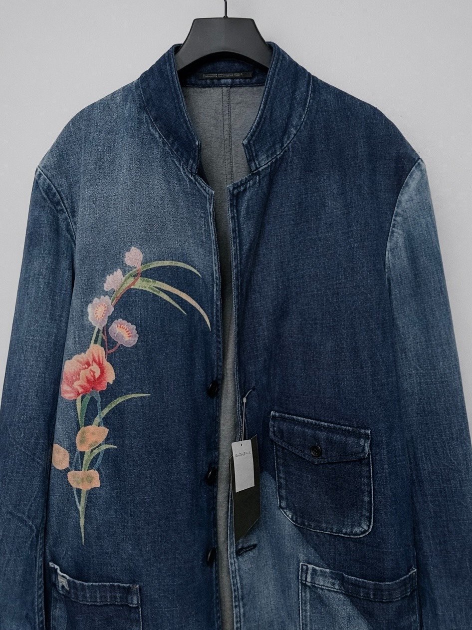 Yohji Yamamoto 23AW Yuzen Denim Jacket — back