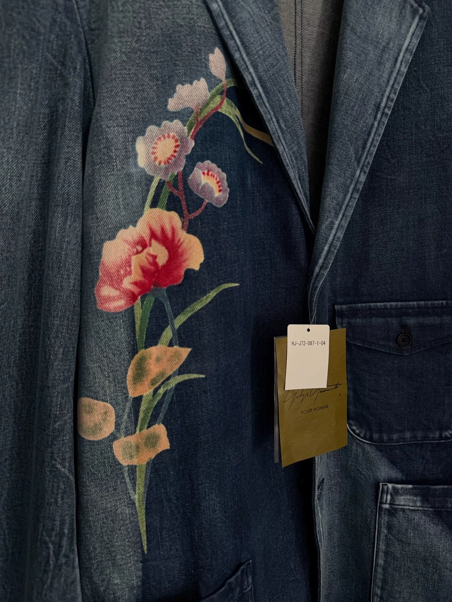 Yohji Yamamoto 23AW Yuzen Denim Jacket — label