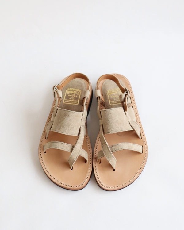 CLINCH BRUSCHETTA SUEDE SANDALS — label