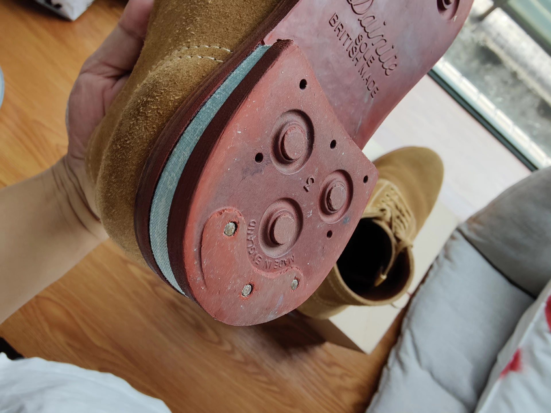 visvim brigadier suede brick sole boots — back