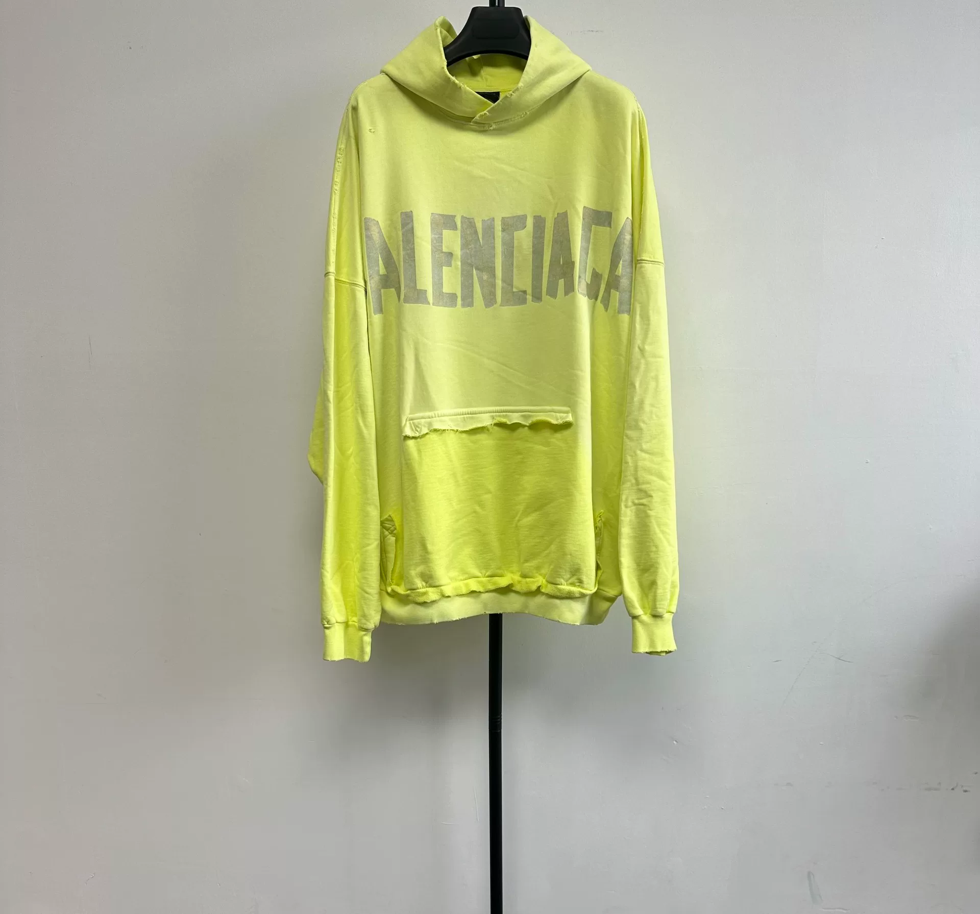 Balenciaga Logo Oversized Yellow Hoodie