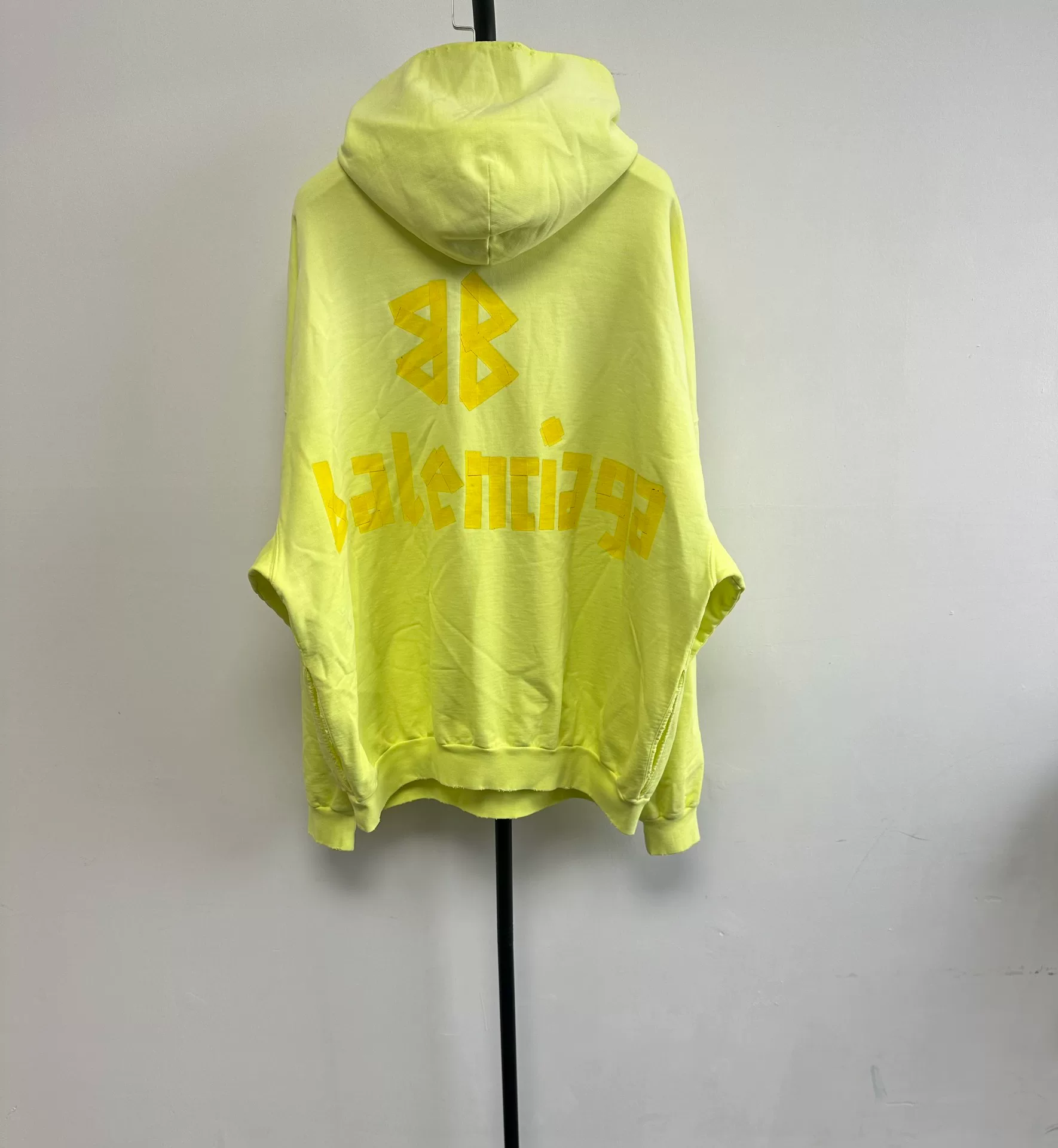 Balenciaga Logo Oversized Yellow Hoodie — front