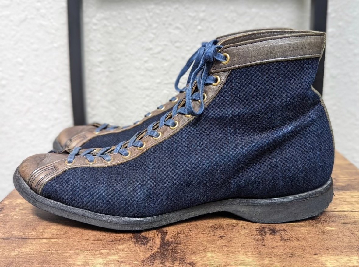 CLINCH x NITEKLUB Indigo Sashiko Boxing Boots — back