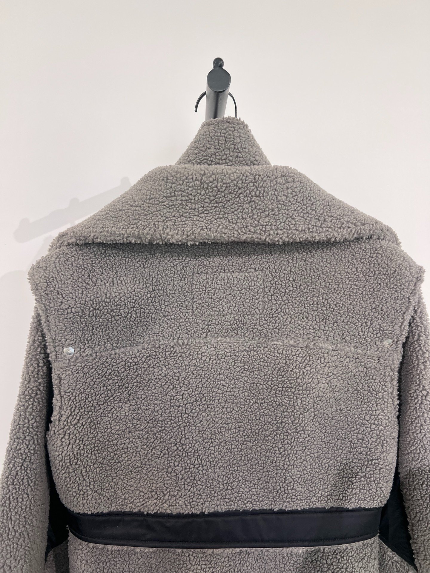 Heliot Emil Gray Fleece Short Jacket — back