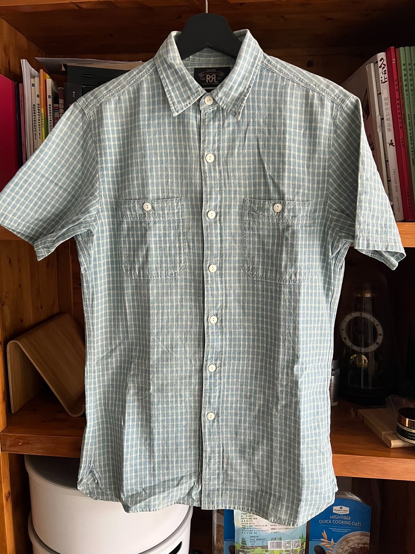 RRL Double RL Indigo Check Short-Sleeve Shirt