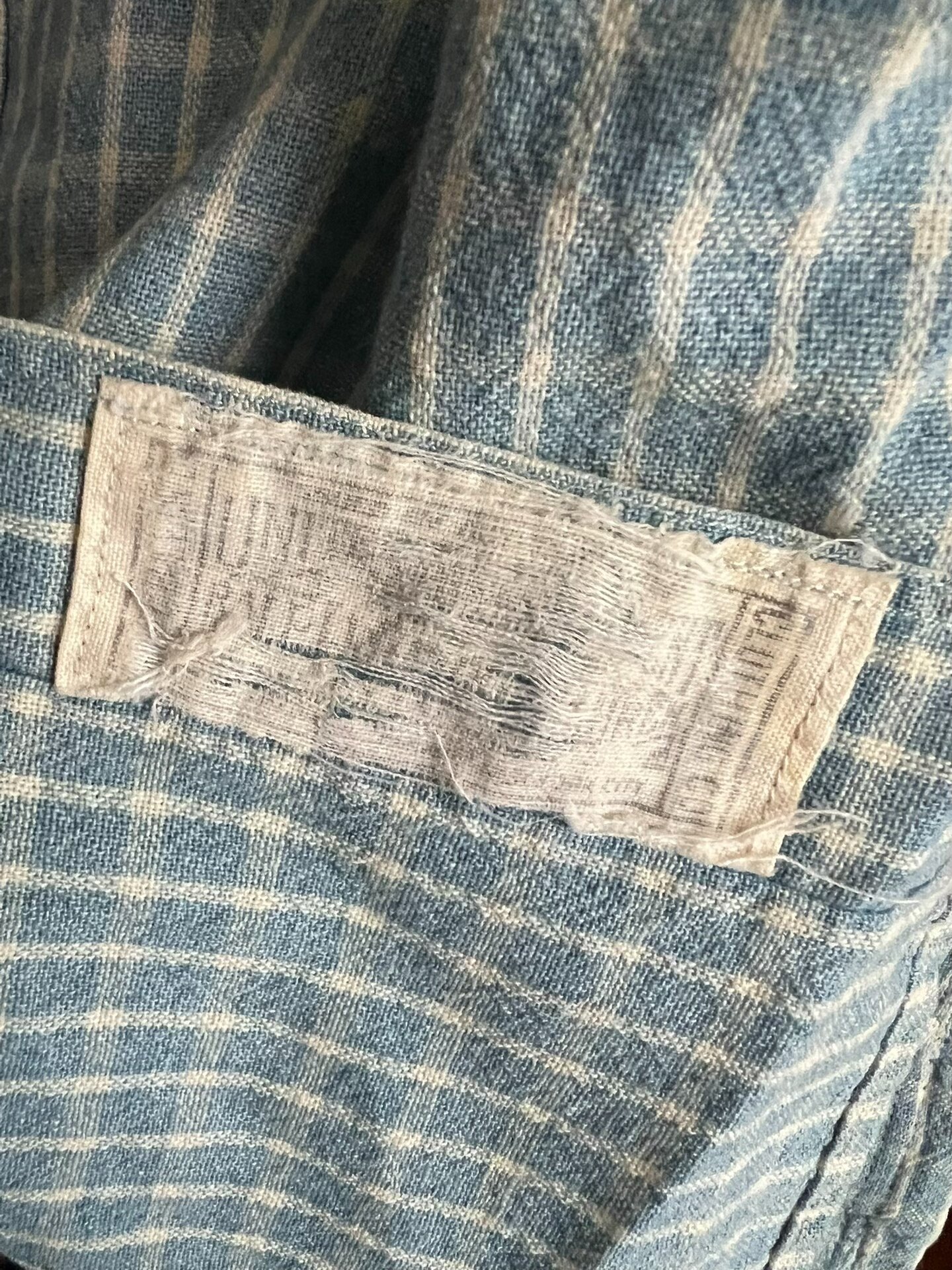 RRL Double RL Indigo Check Short-Sleeve Shirt — back